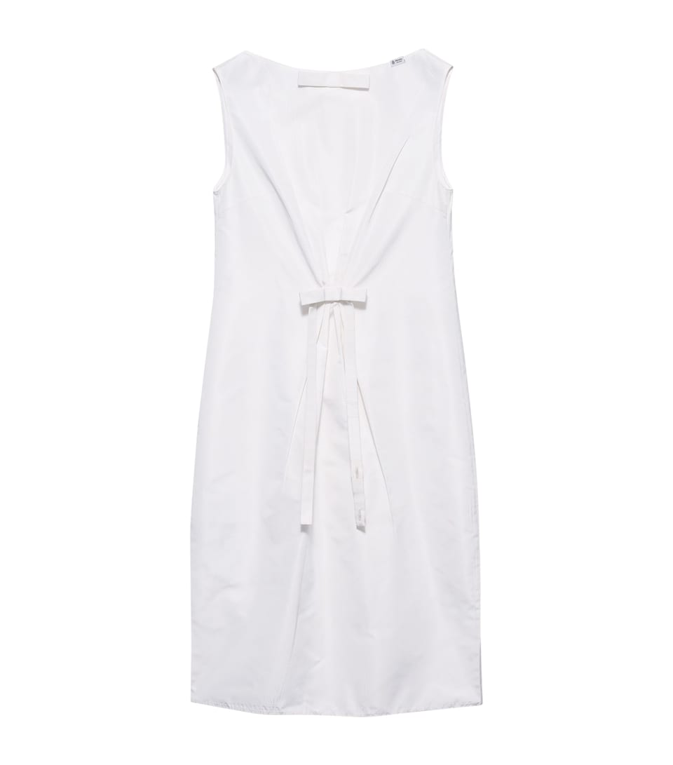 Prada Womens Silk Faille Midi Dress White
