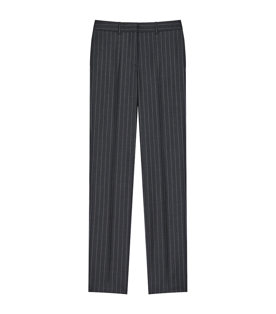Givenchy Womens Wool Stripe Straight Trousers