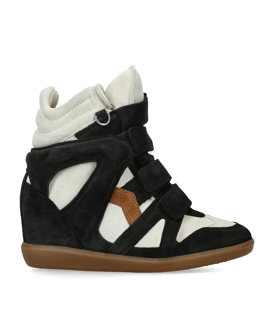 Isabel Marant Suede Bekett Wedge Sneakers 50 Black/comb