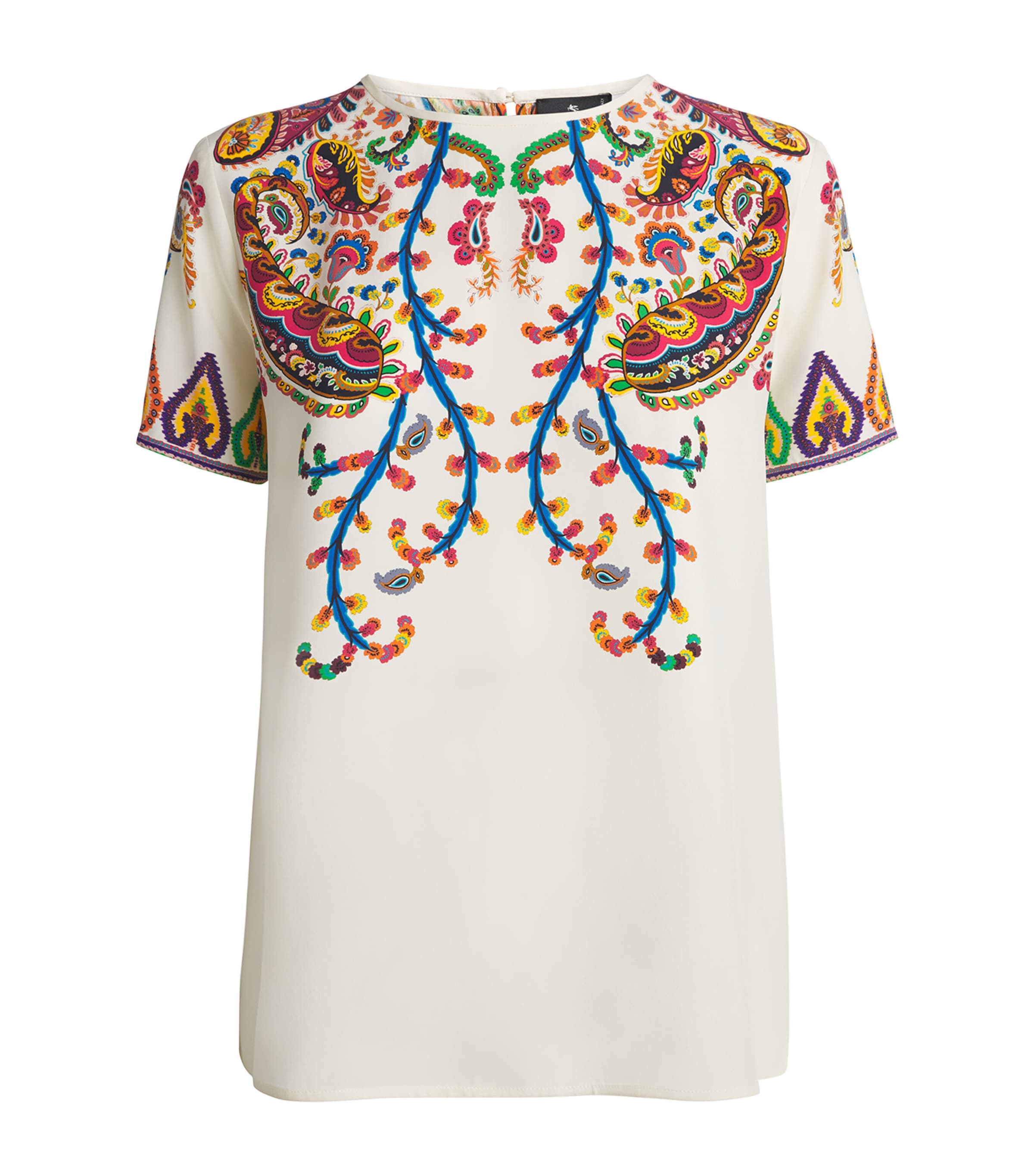 Silk Short-Sleeve Blouse
