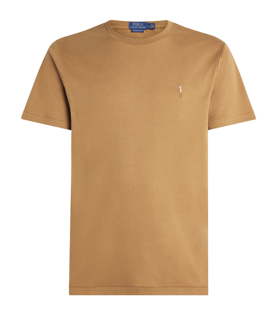 Polo Ralph Lauren Mens Pima Cotton Polo Pony T-Shirt Cafe Brown