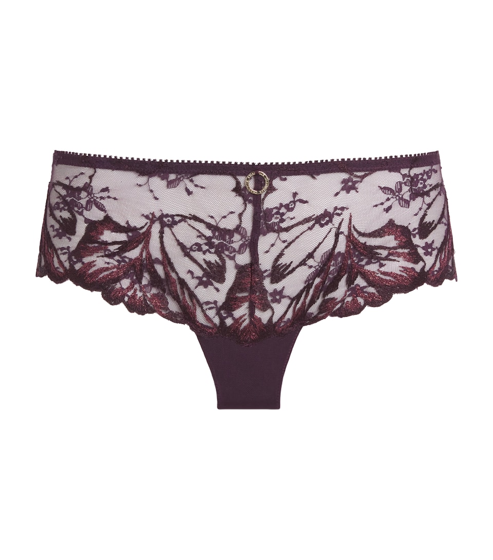 Chantelle Womens Illusion Shorty Briefs Aubergine Lurex