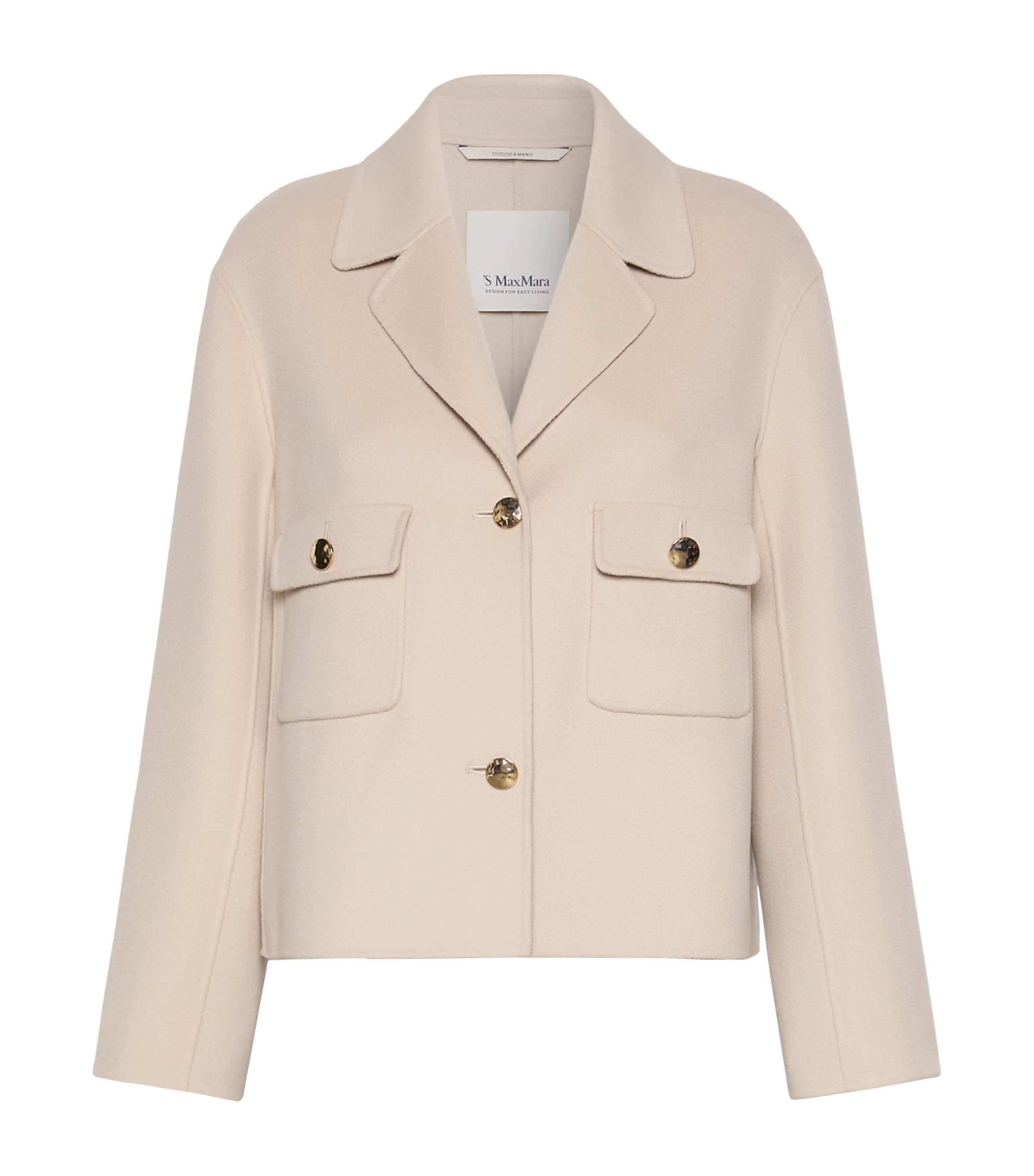 Max Mara Womens Virgin Wool Short Jacket Beige