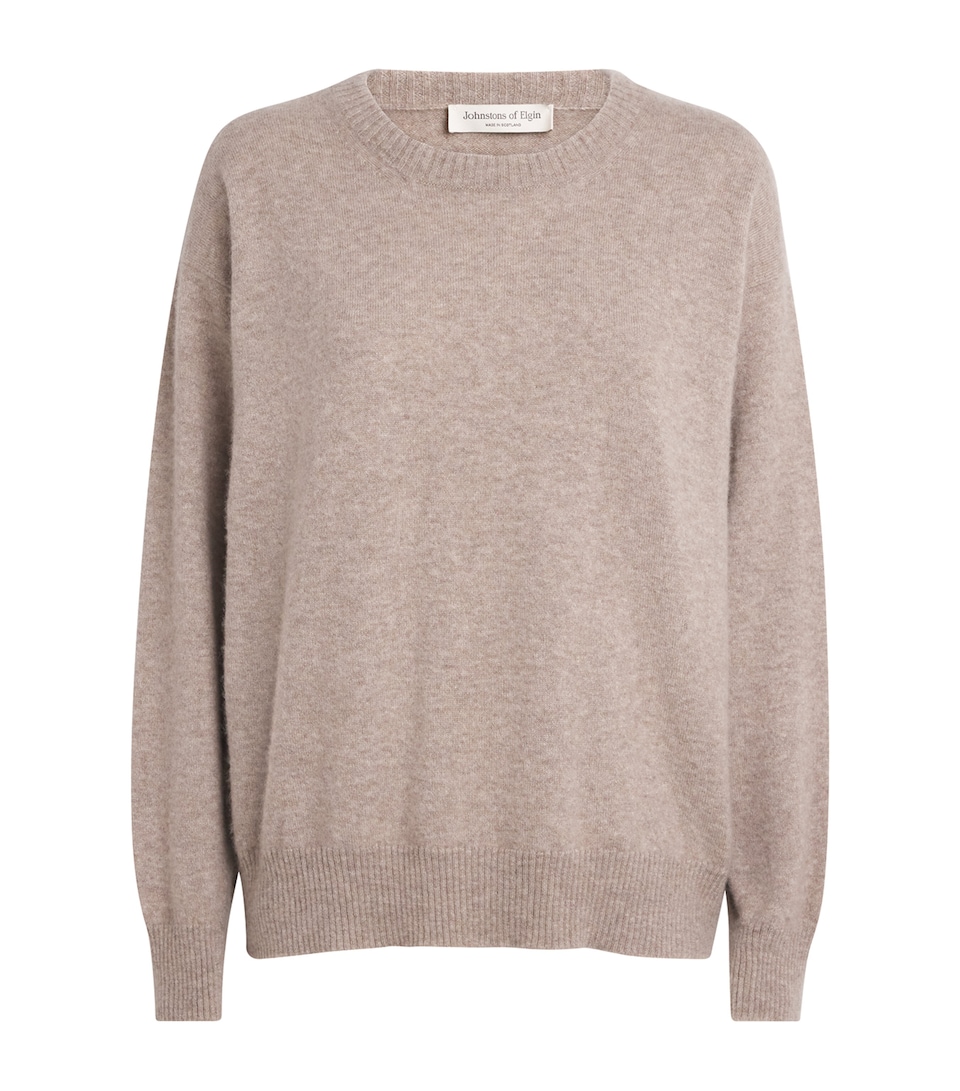 Johnstons Of Elgin Womens Cashmere-Silk Boyce Sweater Cloud Stone