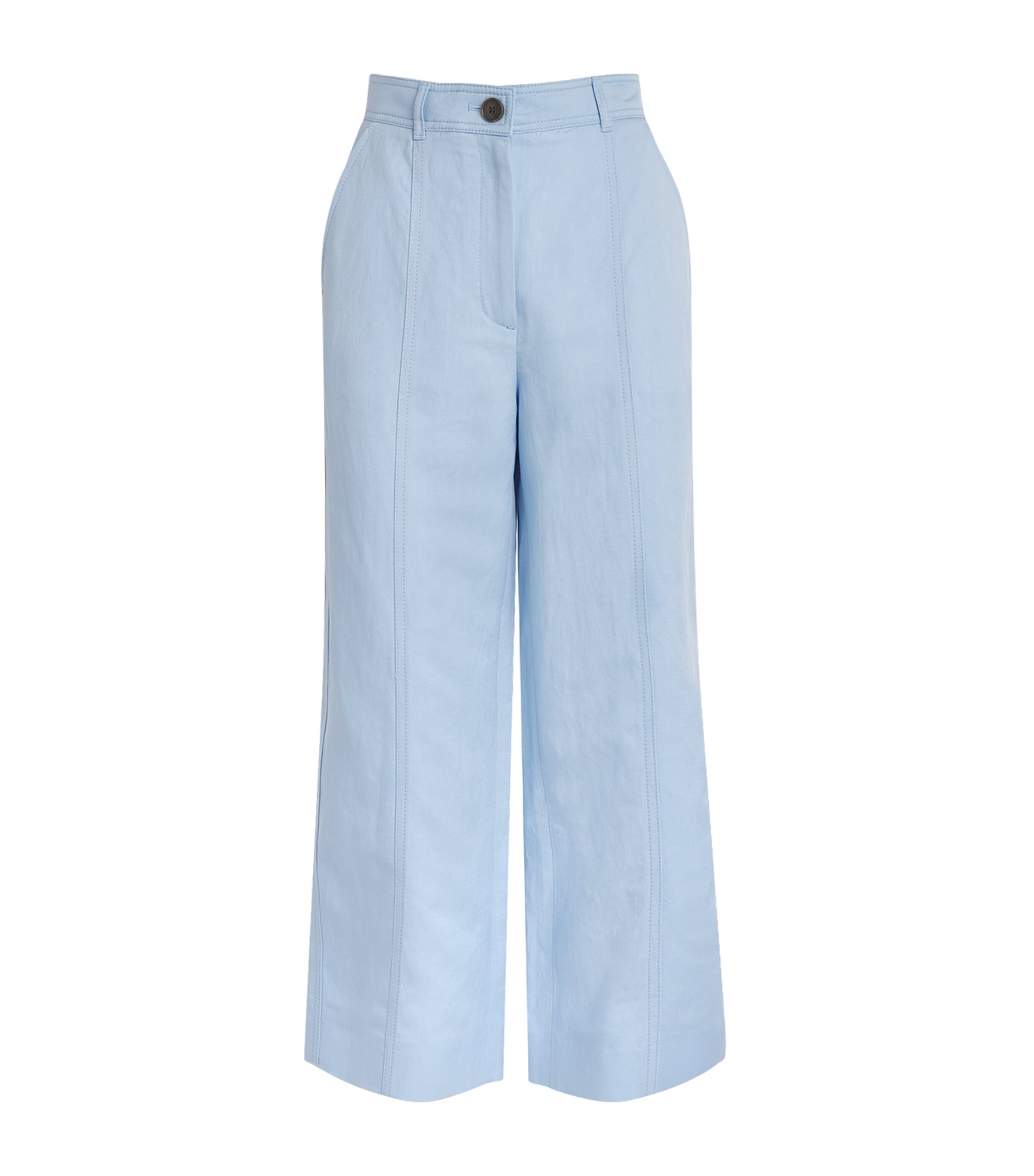 ME+EM Womens Straight Cropped Trousers Sky Blue