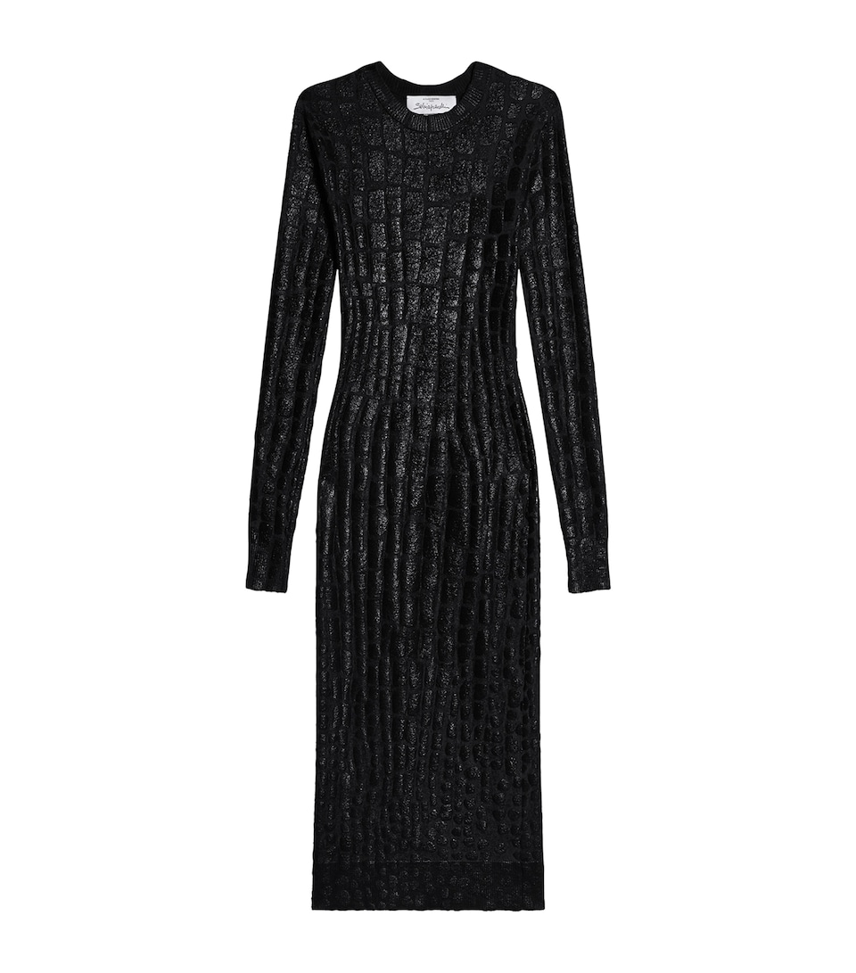 Schiaparelli Womens Trompe l’Oeil Scale Dress Black