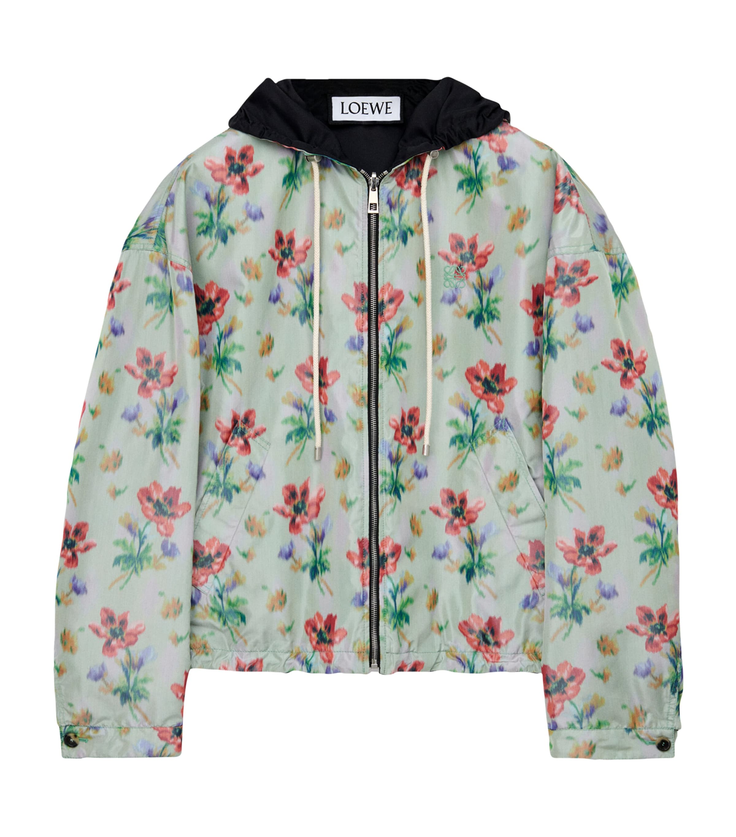 Silk Nylon Reversible Hooded Jacket