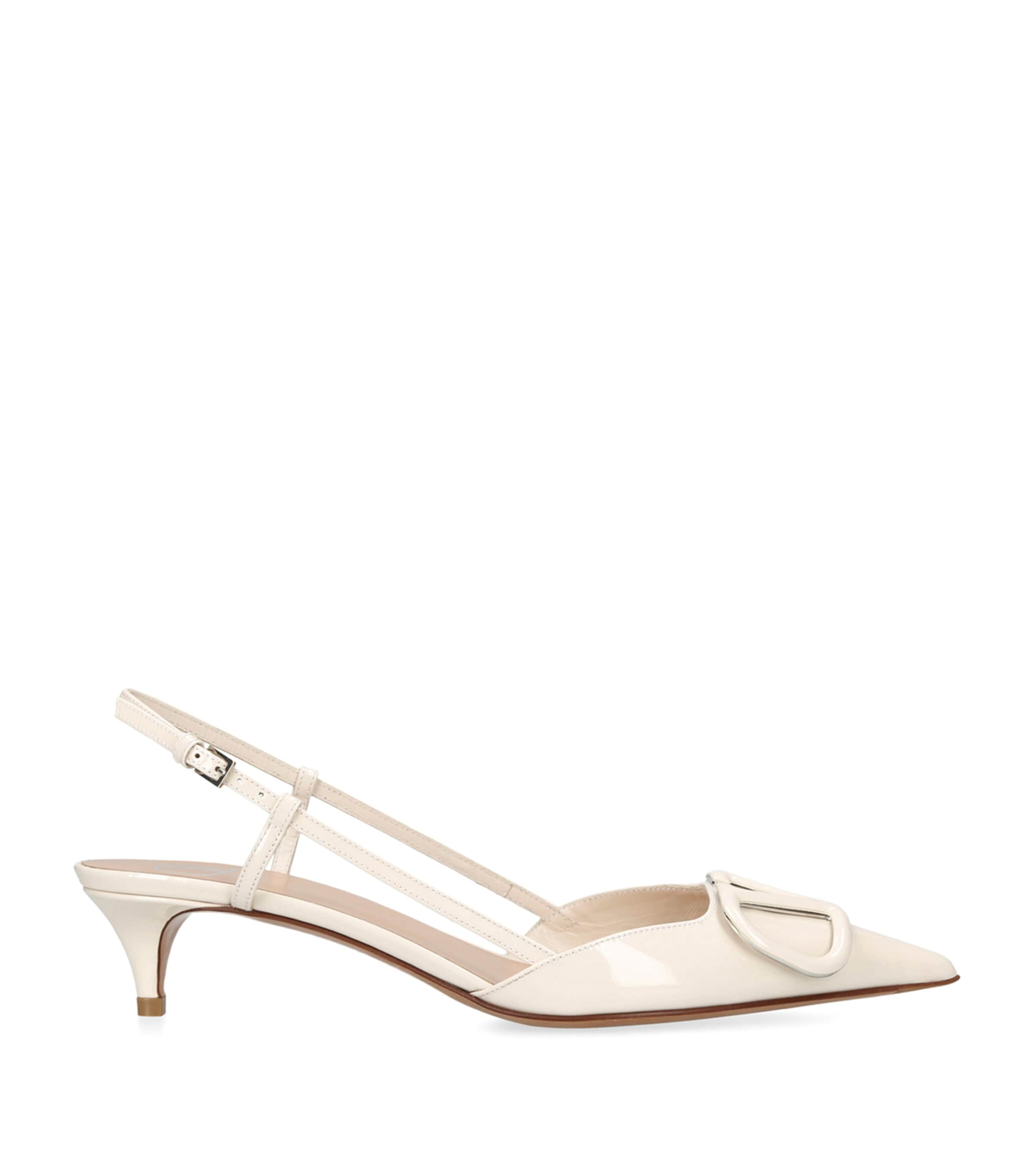 Valentino Garavani VLOGO Slingback Pumps 40 Cream
