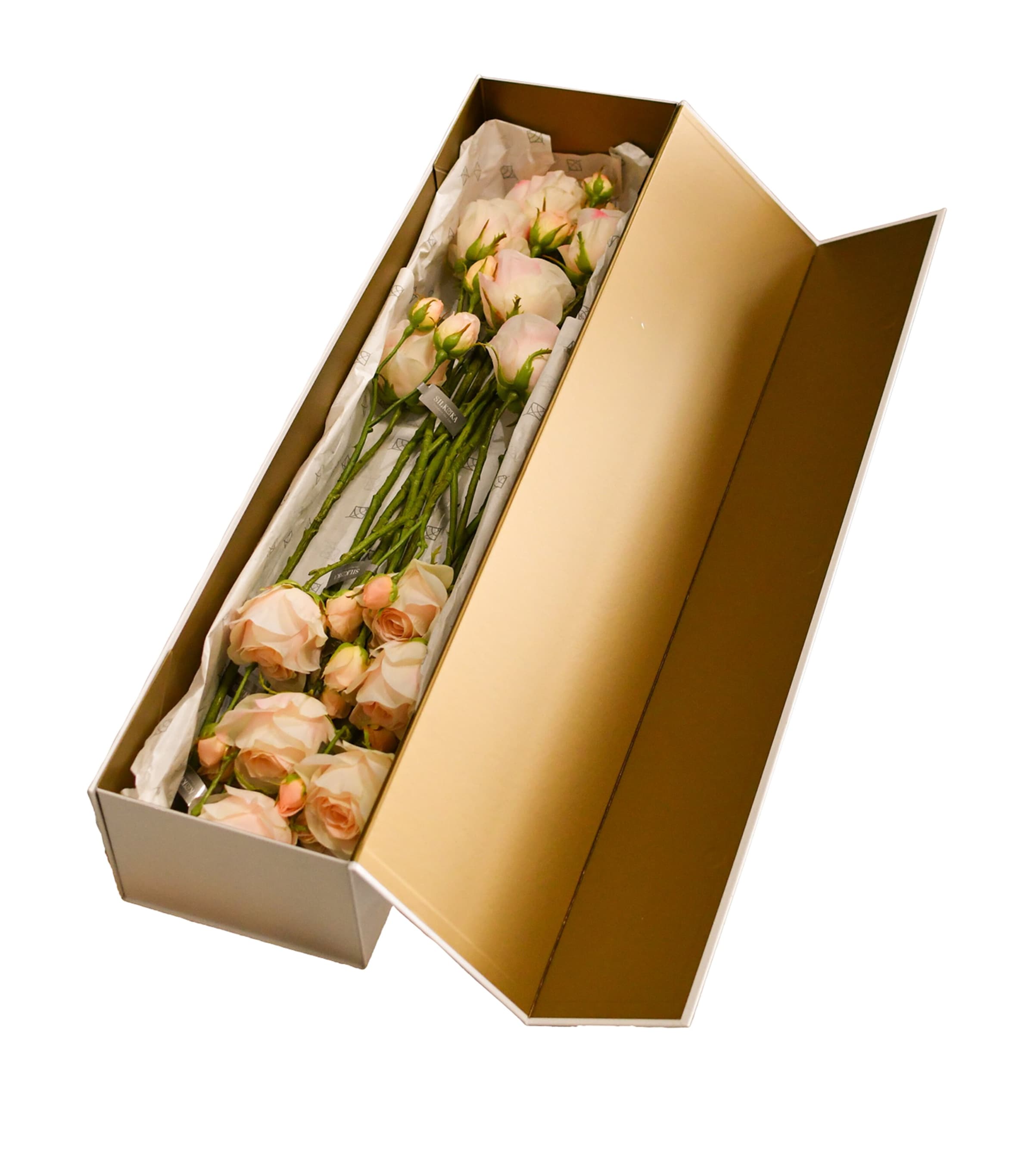 Silk-Ka Artificial Rose Flower Bouquet Peach