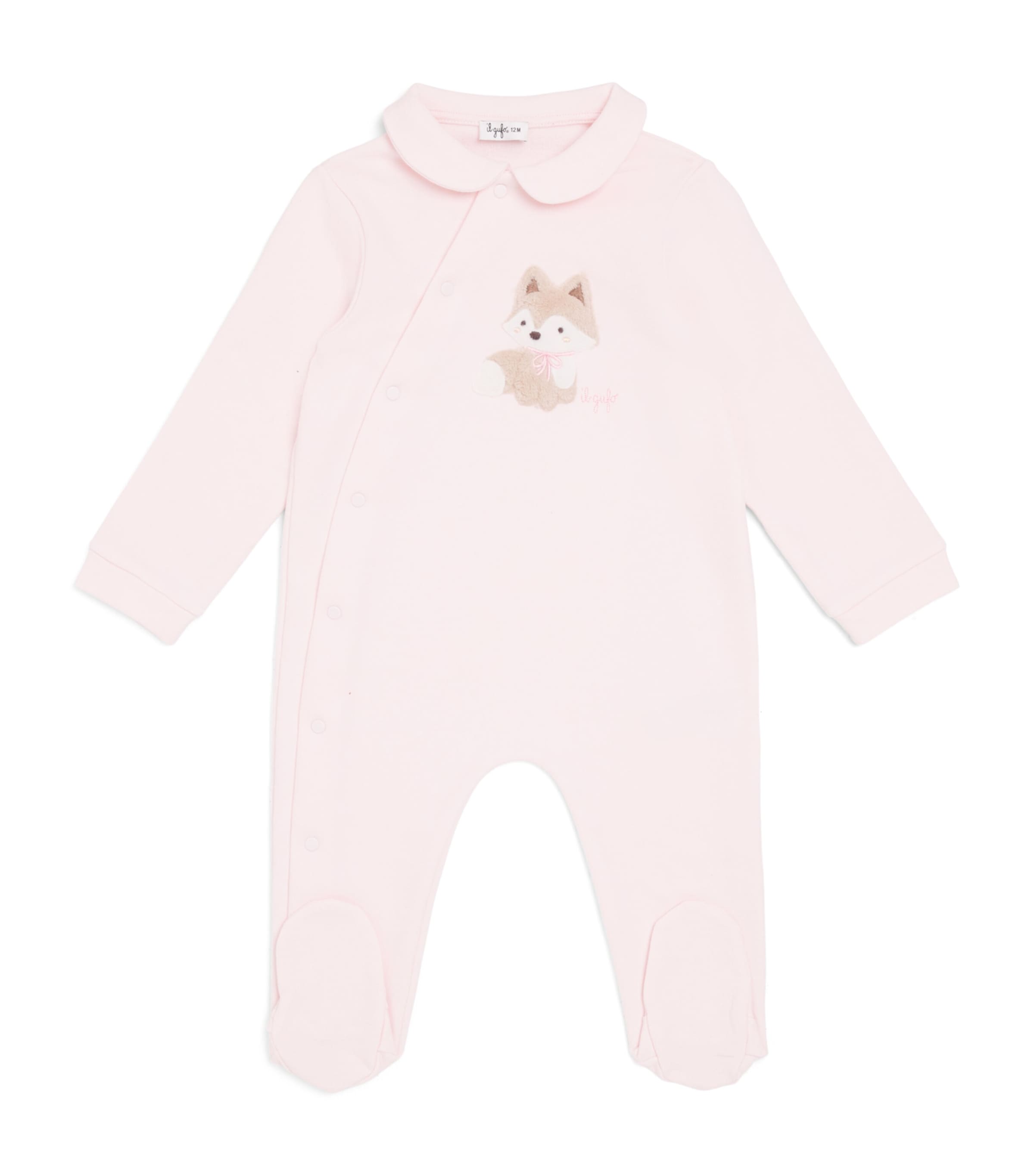 Il Gufo Fox Appliqué All-In-One (1-12 Months) Pink