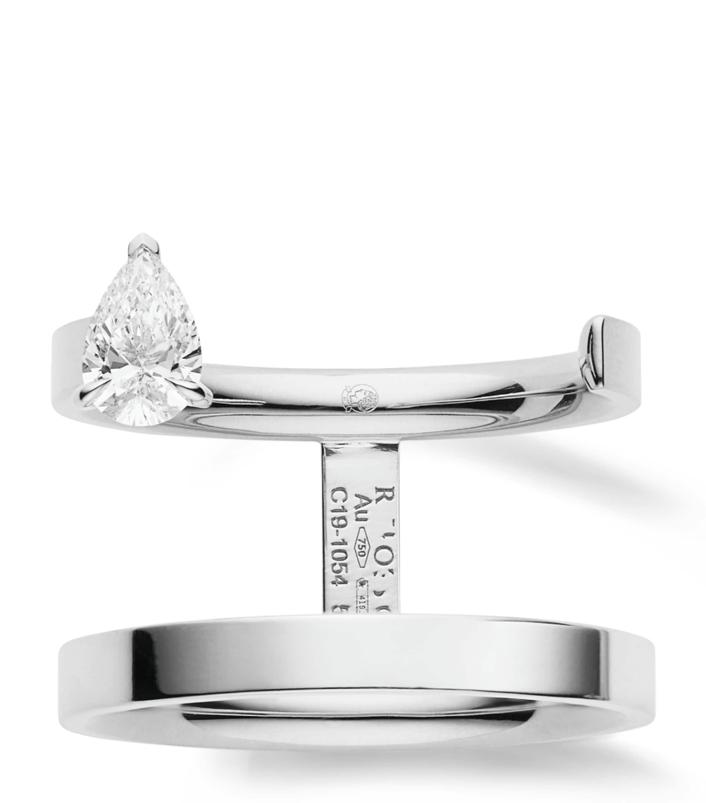 Repossi White Gold and Diamond Serti Sur Vide Ring White Gold