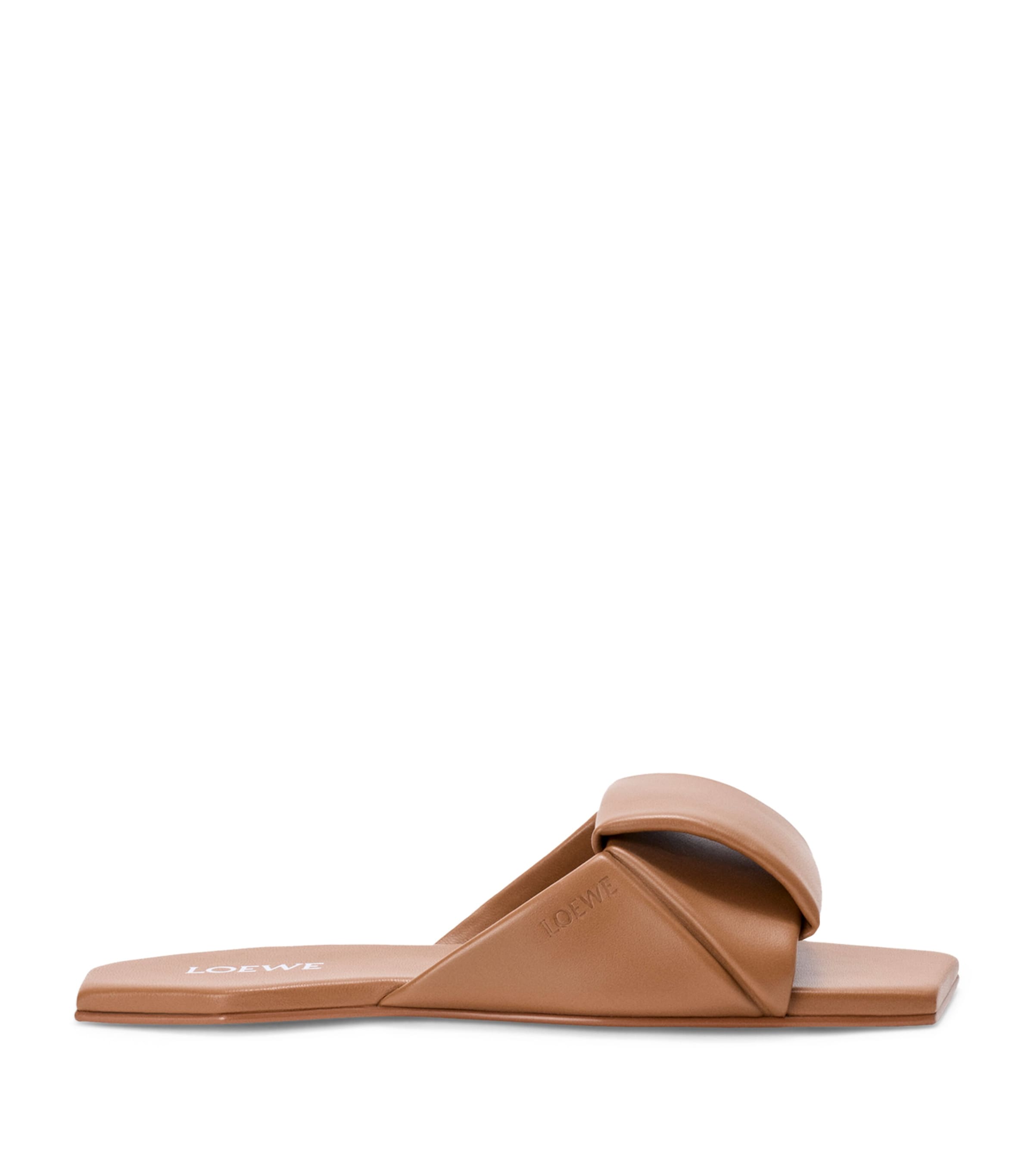 LOEWE Leather Origami Slides Mocha