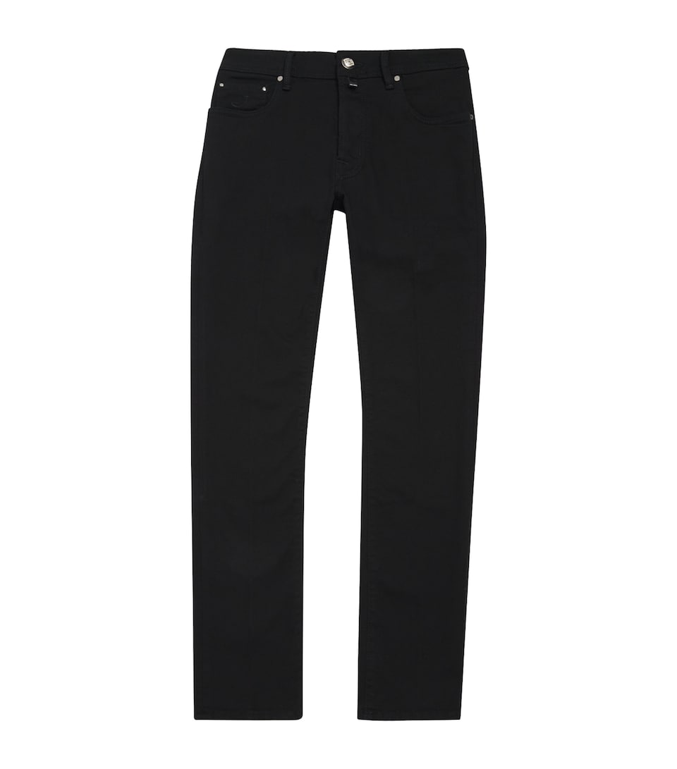 Crocodile Skin-Patch Bard Slim Jeans