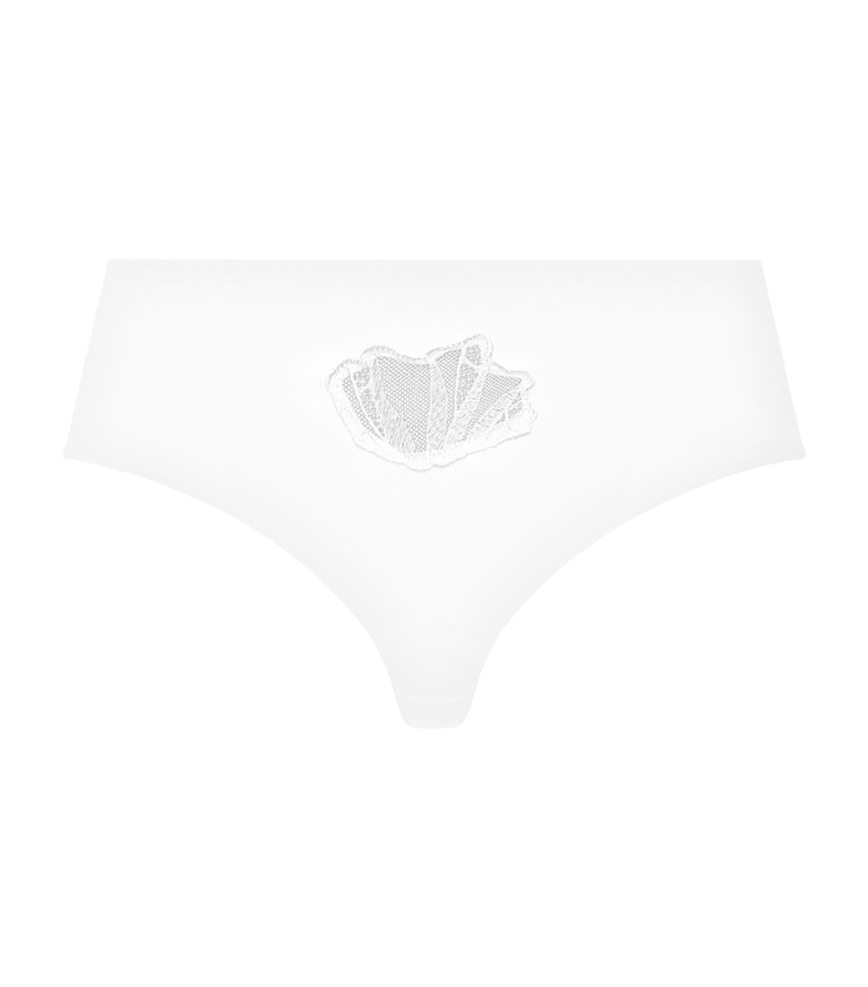 Hanro Womens Cotton Lace-Detail Rosaria Briefs Off White