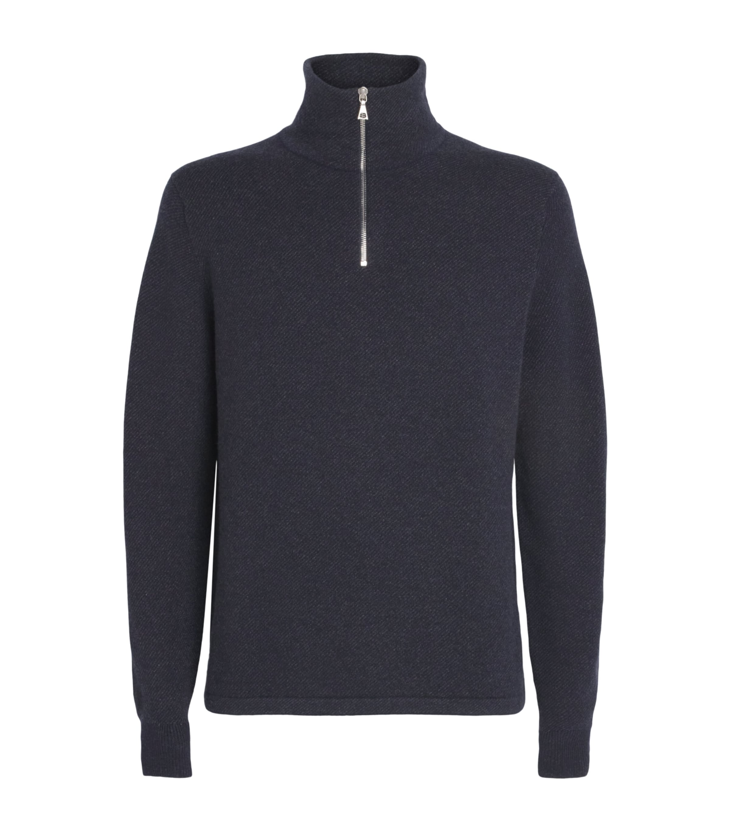 Cashmere Tweel Quarter-Zip Sweater