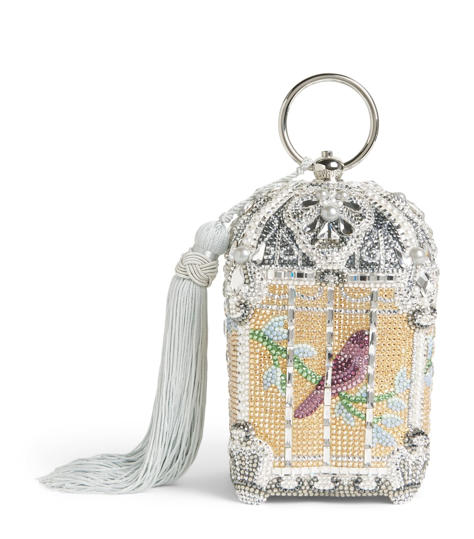 Crystal-Embellished Birdcage Clutch Bag