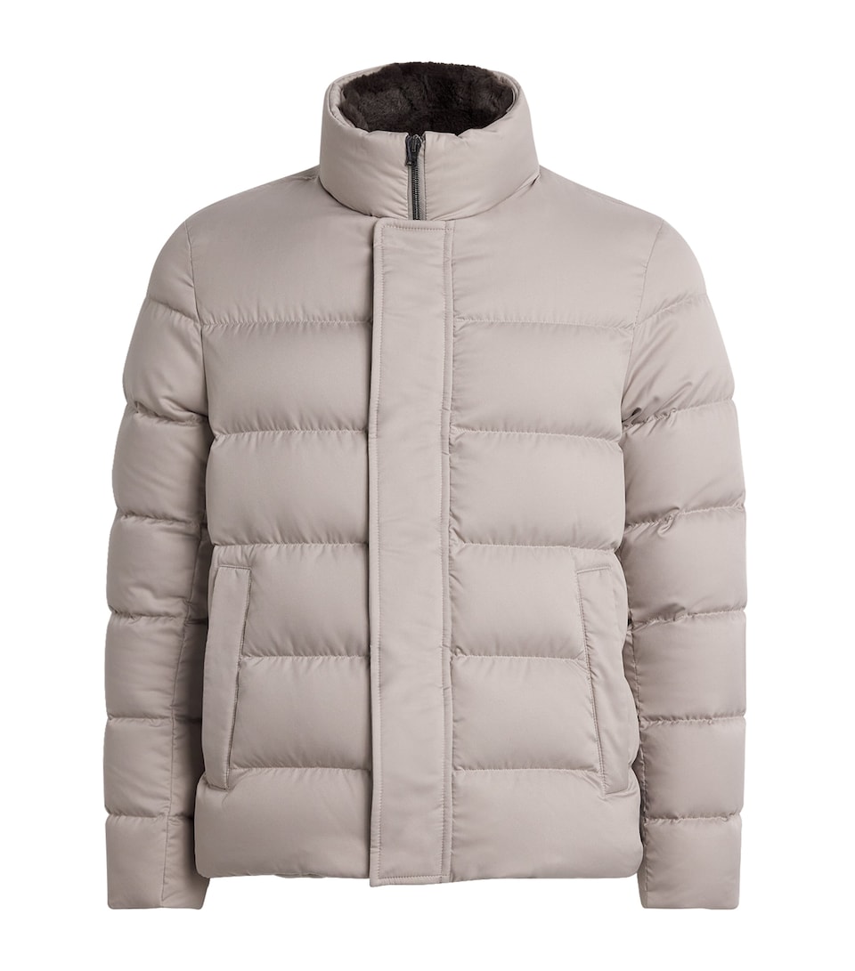 Herno Mens Down Quilted Puffer Jacket Grigio Perla