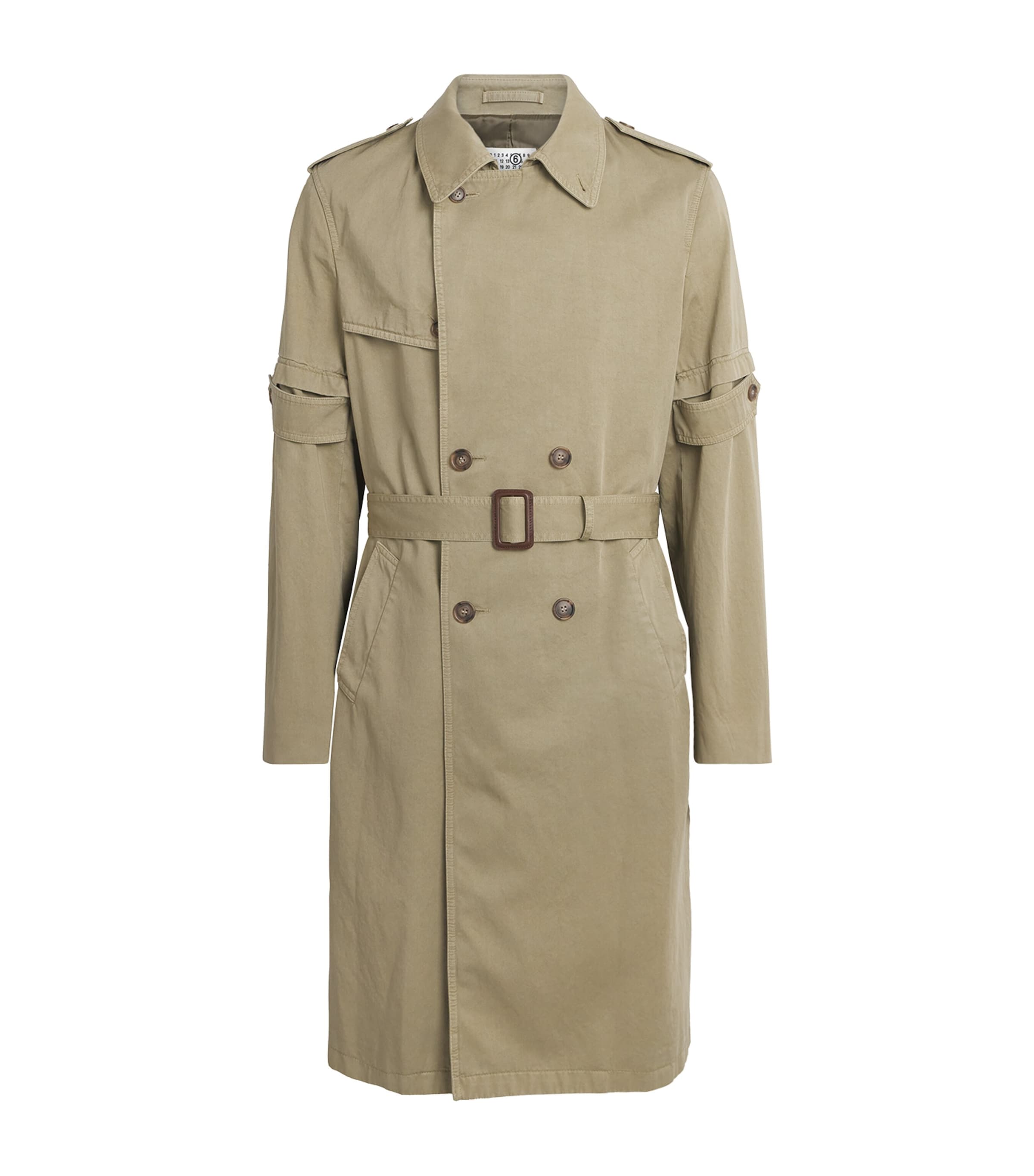MM6 Maison Margiela Mens Cotton Trench Coat Hay Beige