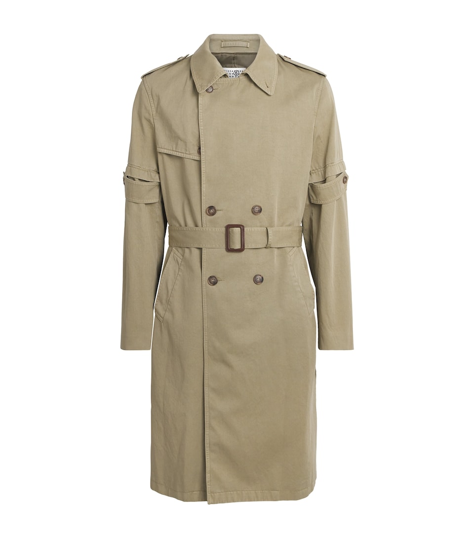 MM6 Maison Margiela Mens Cotton Trench Coat Hay Beige