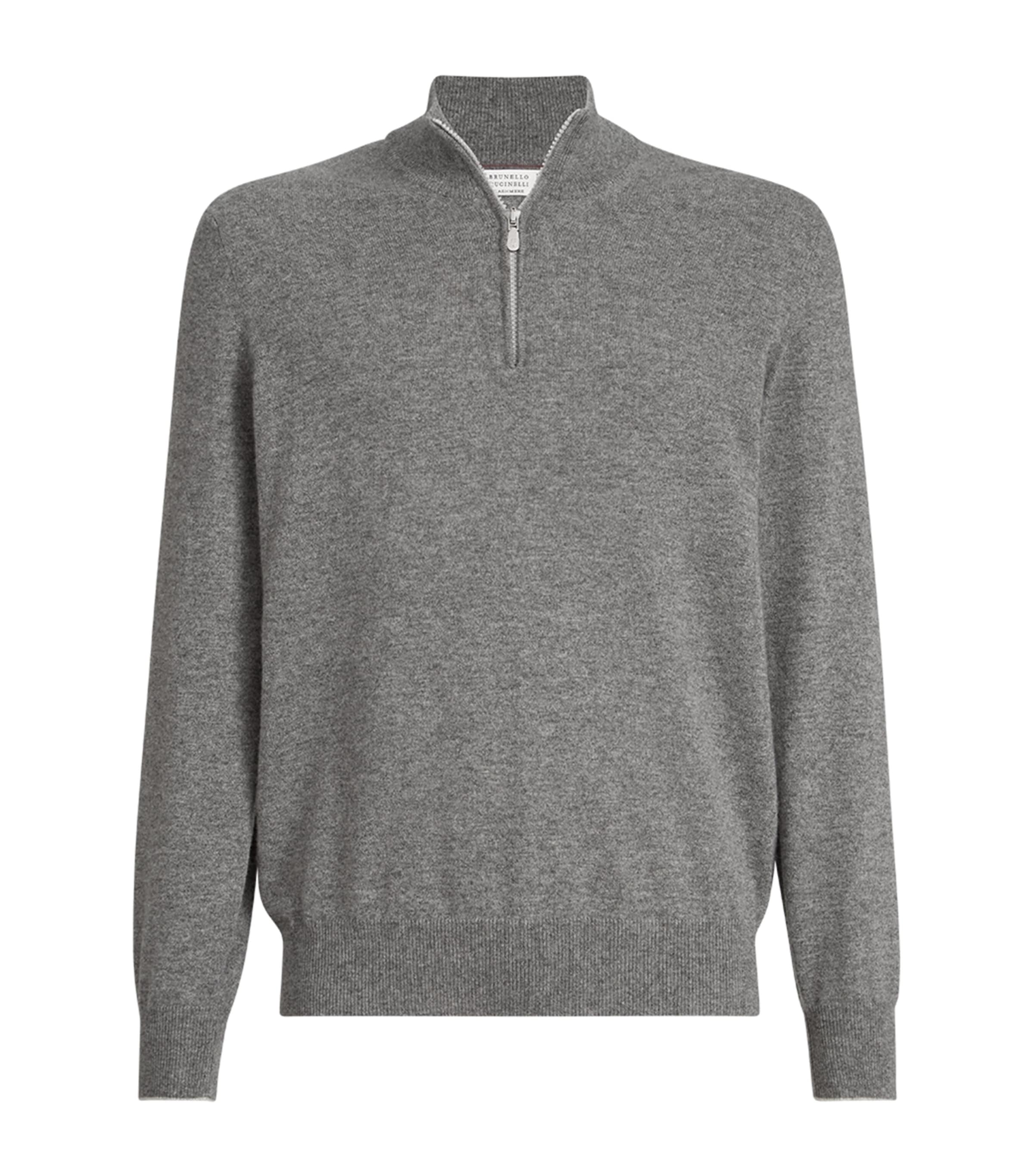 Brunello Cucinelli Mens Cashmere Quarter-Zip Sweater