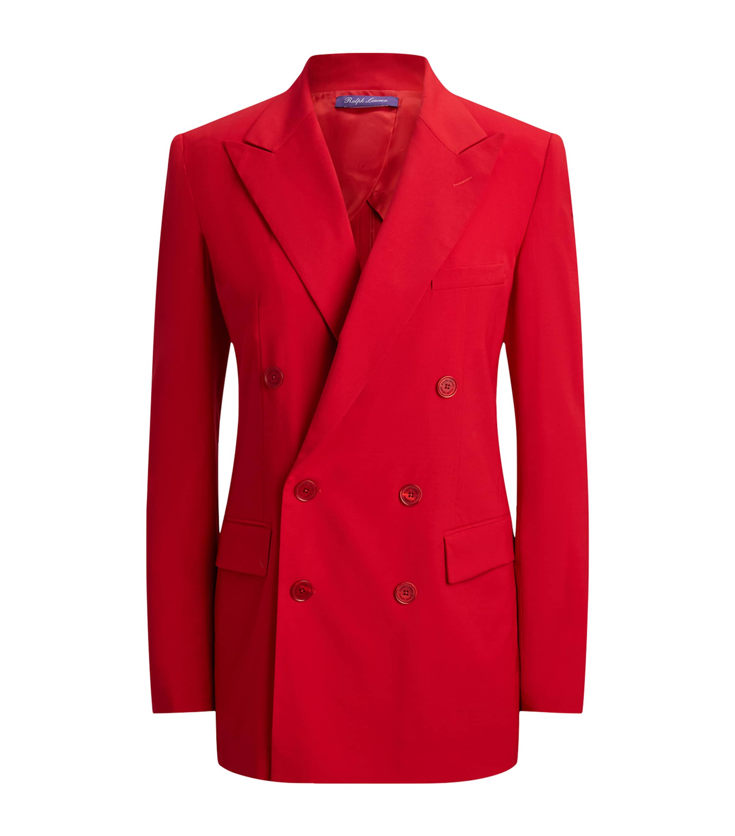 Ralph Lauren Collection Womens Wool-Blend Ramona Blazer Bright Red