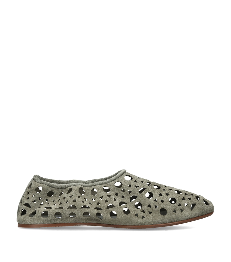 Alaïa Suede Neo Vienne Slippers Grey