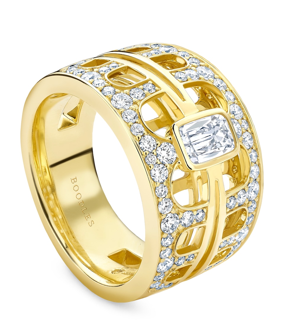 Yellow Gold and Diamond Perspective Ring
