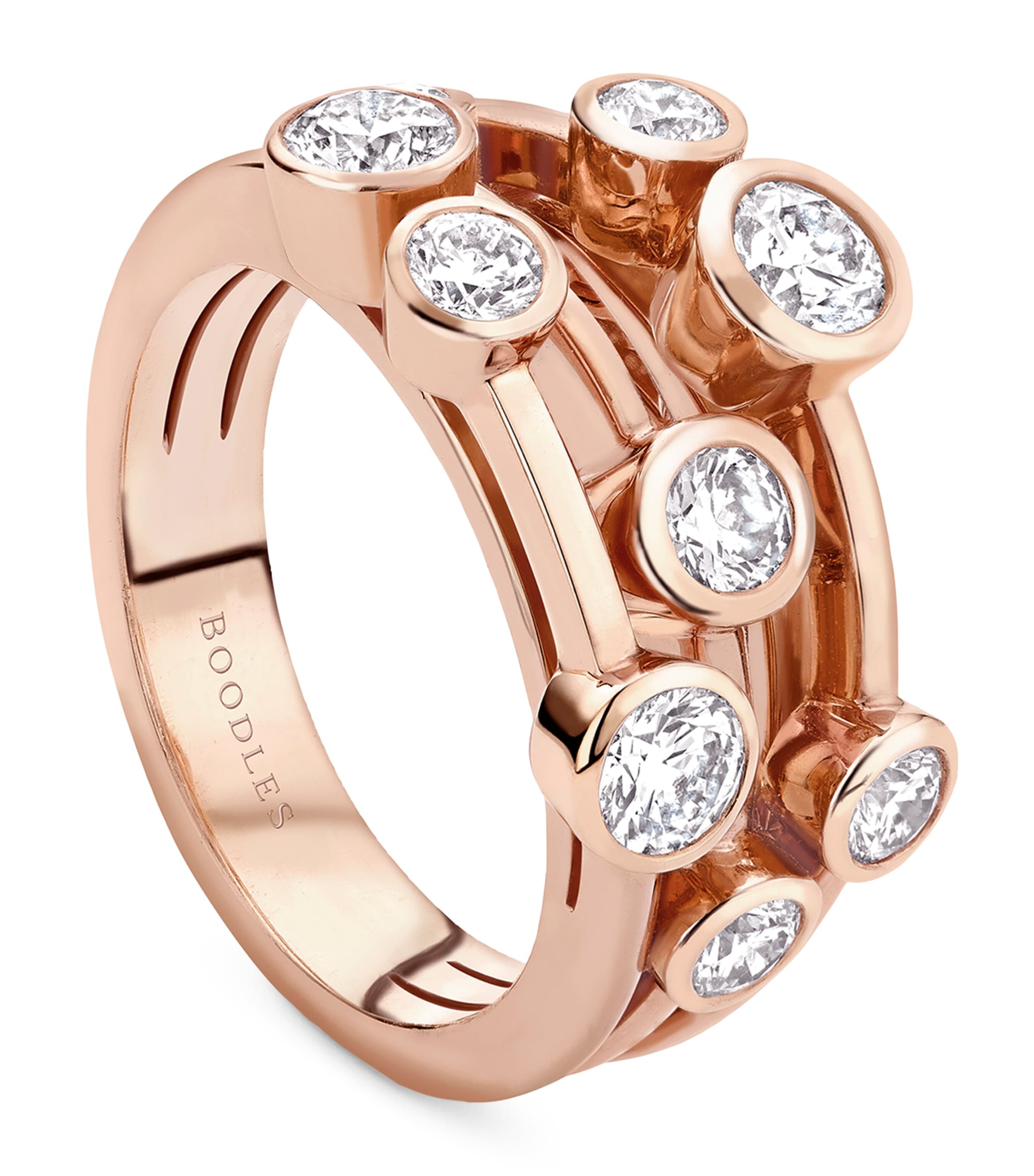 Boodles Rose Gold and Diamond Classic Raindance Ring Rose Gold