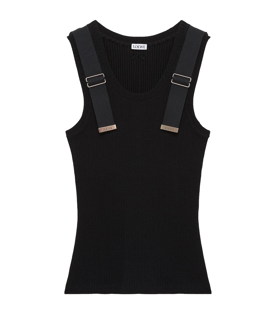 LOEWE Womens Embellished Tank Top Black