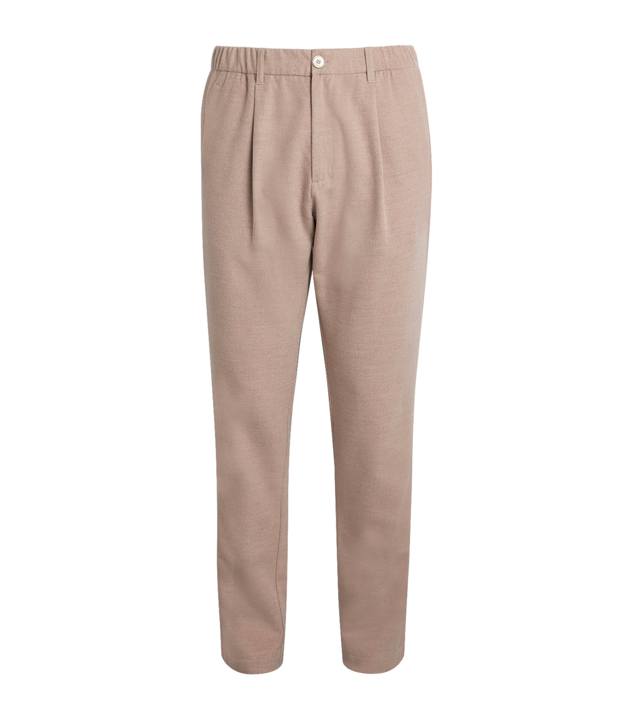 Herno Mens Flannel Pleated Trousers Chantilly