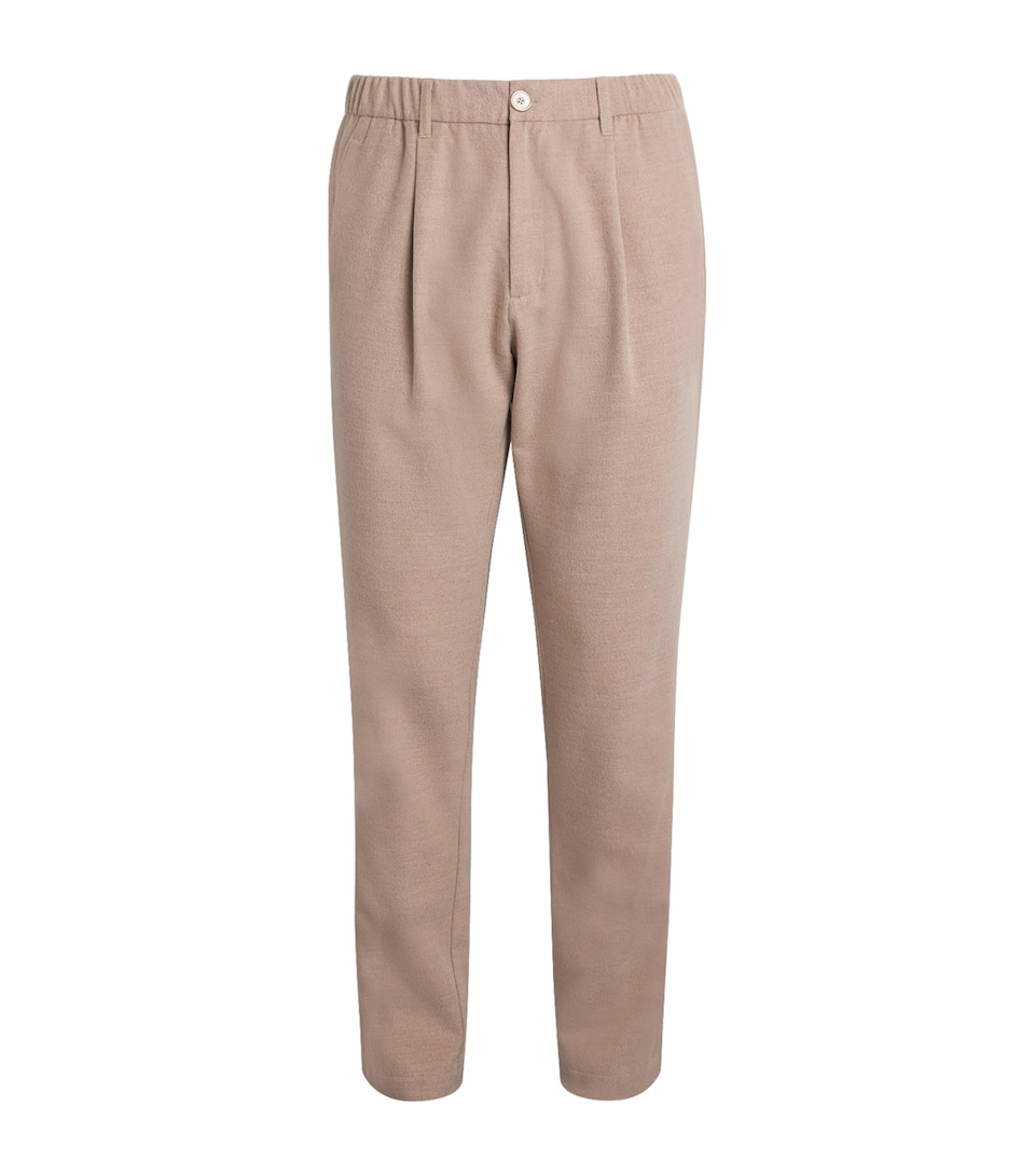 Herno Mens Flannel Pleated Trousers Chantilly