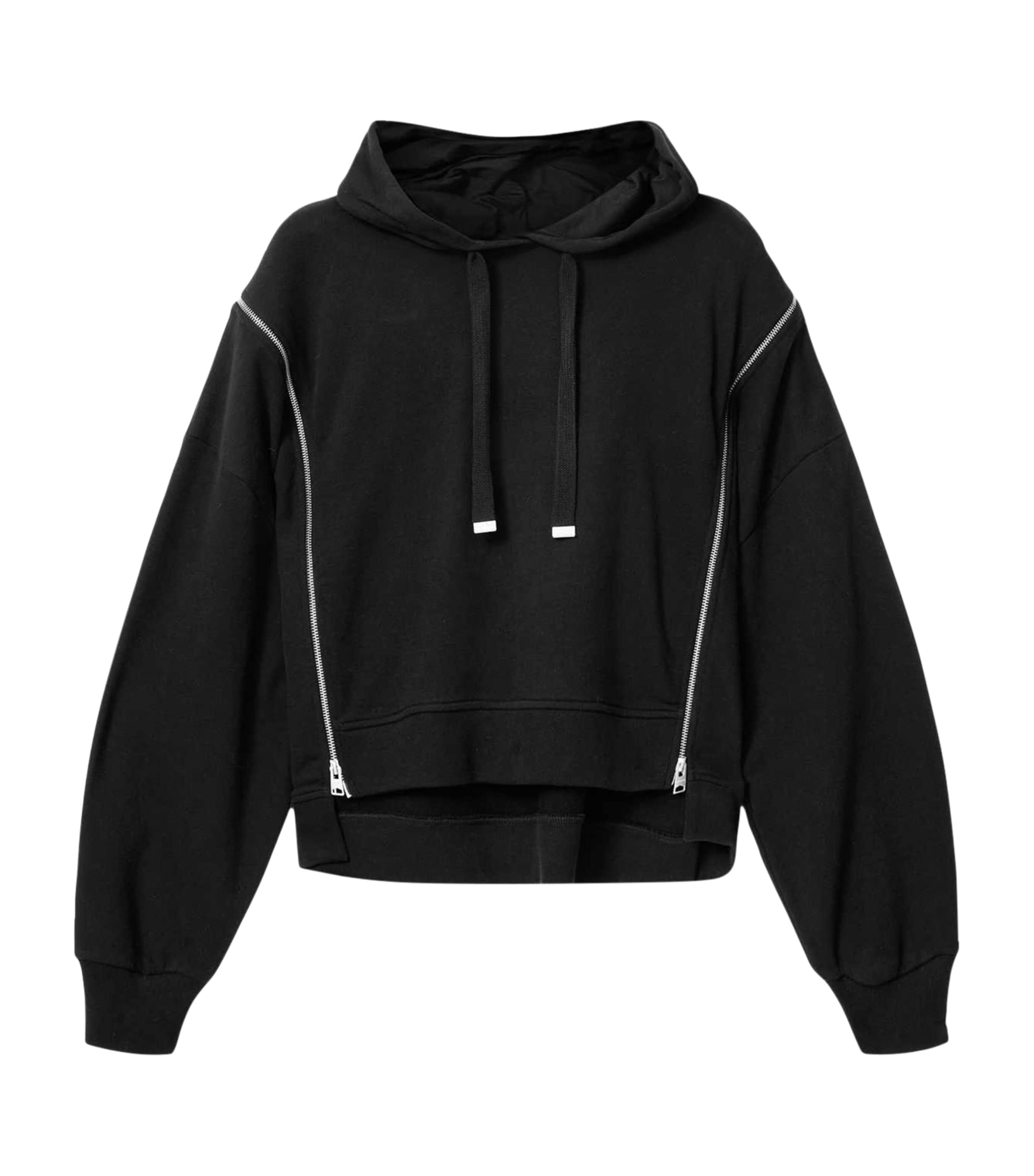 AllSaints Womens Organic Cotton Zip-Detail Ciara Hoodie Black