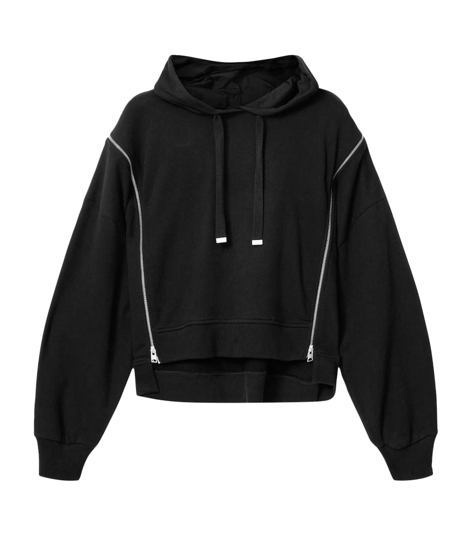AllSaints Womens Organic Cotton Zip-Detail Ciara Hoodie Black