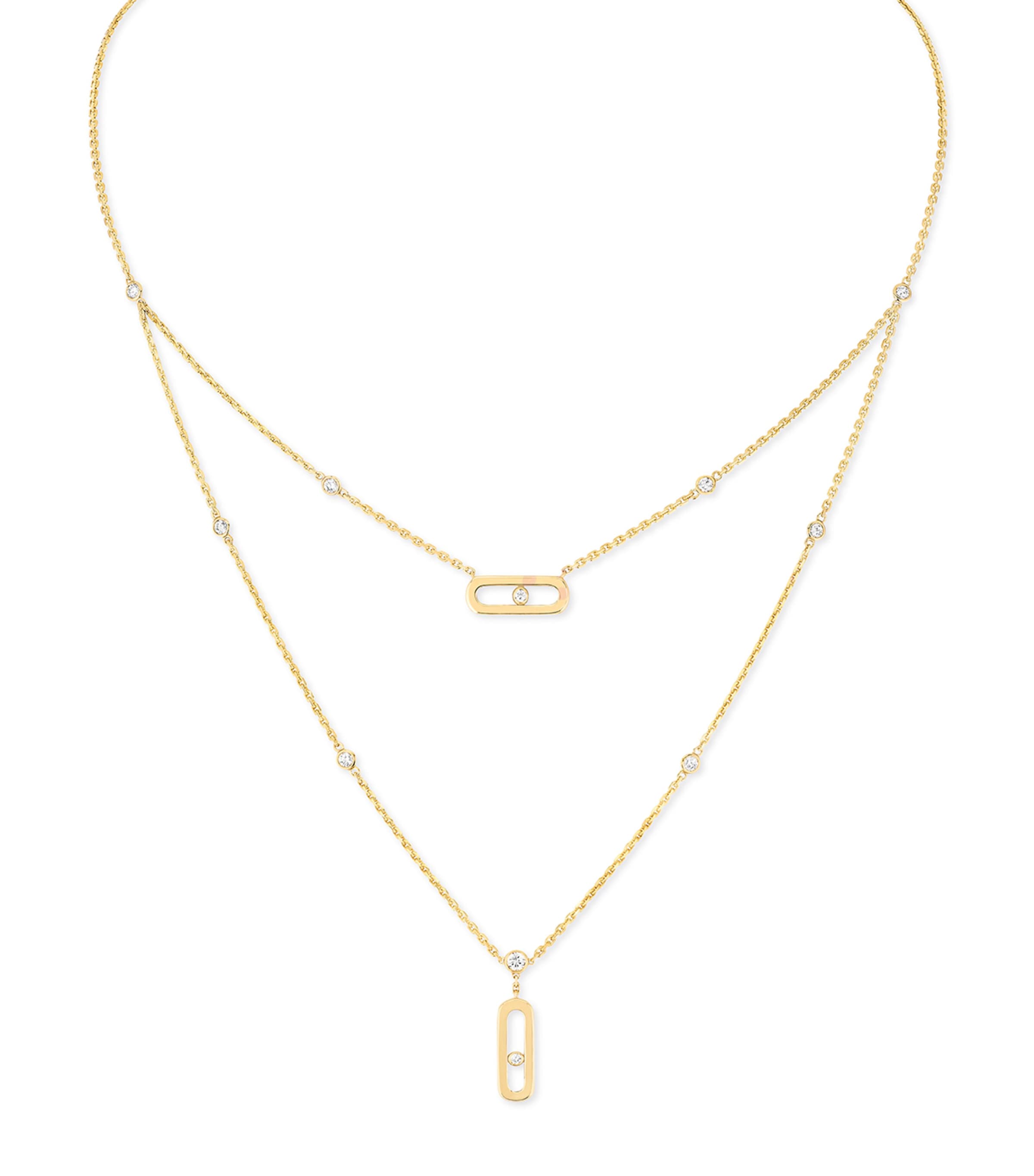 Yellow Gold and Diamond Move Uno Necklace