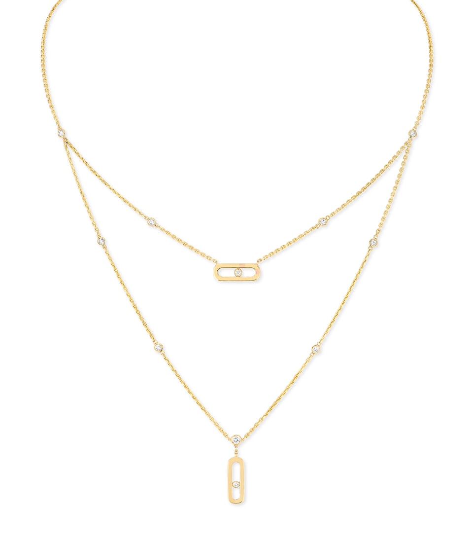 Yellow Gold and Diamond Move Uno Necklace