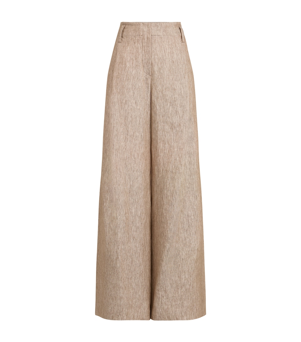 Brunello Cucinelli Womens Linen High-Waisted Tailored Trousers