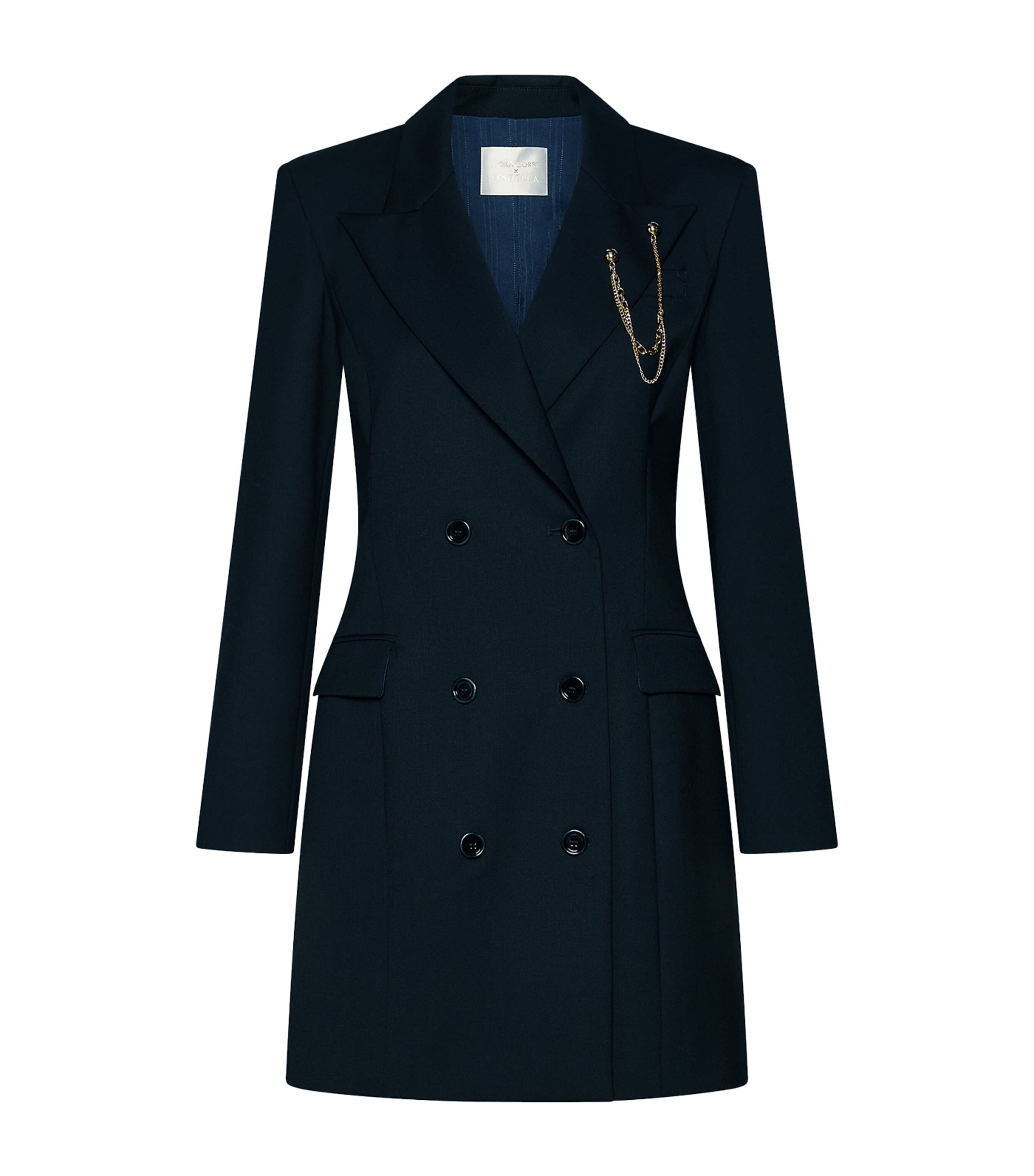 Marella Womens Neckless-Detail Mini Blazer Dress Black