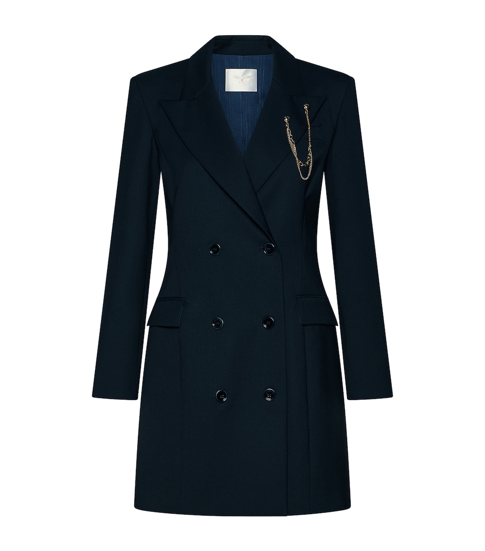Marella Womens Neckless-Detail Mini Blazer Dress Black