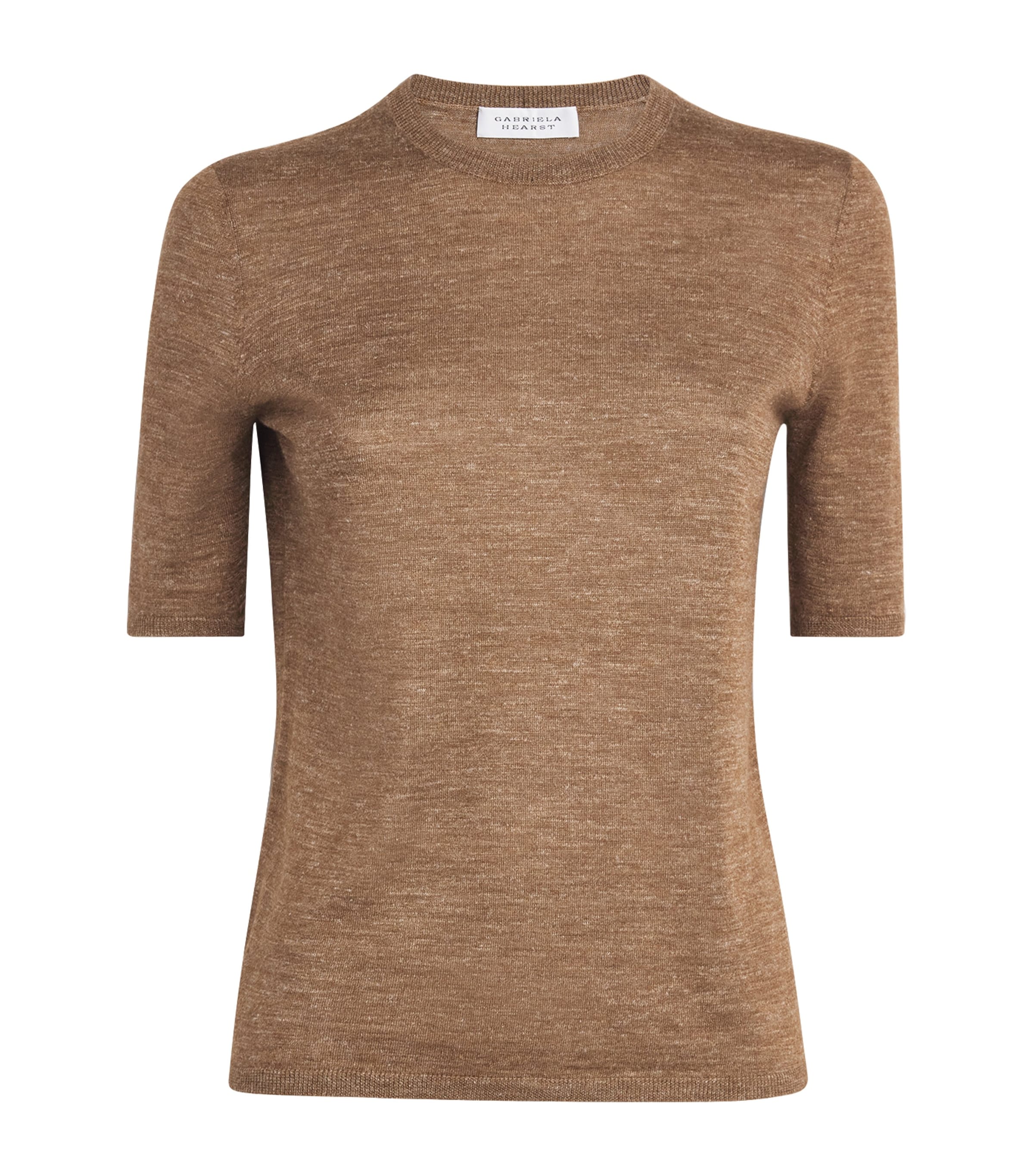 Gabriela Hearst Womens Cashmere-Silk Chryse Short-Sleeve Sweater Cht Chestnut