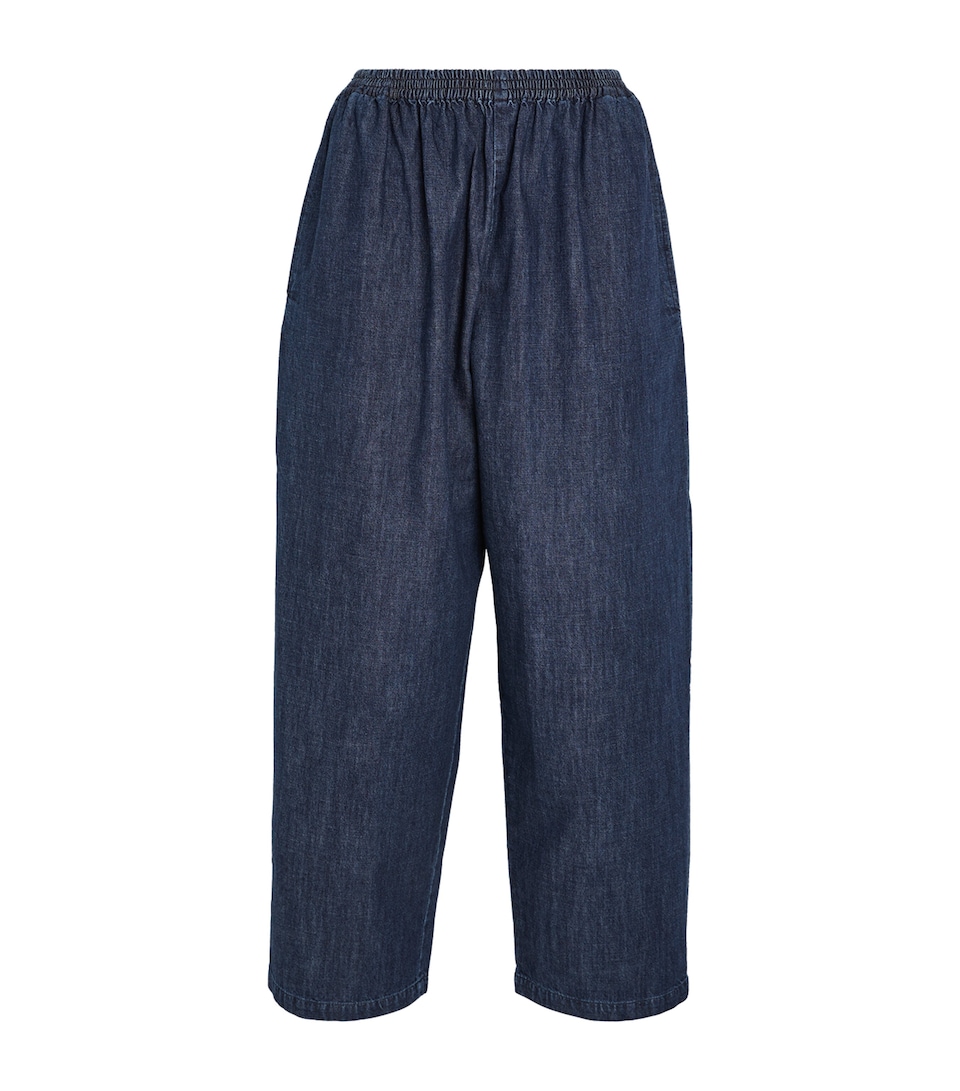 Eskandar Womens Cotton Japanese Trousers Jeandark
