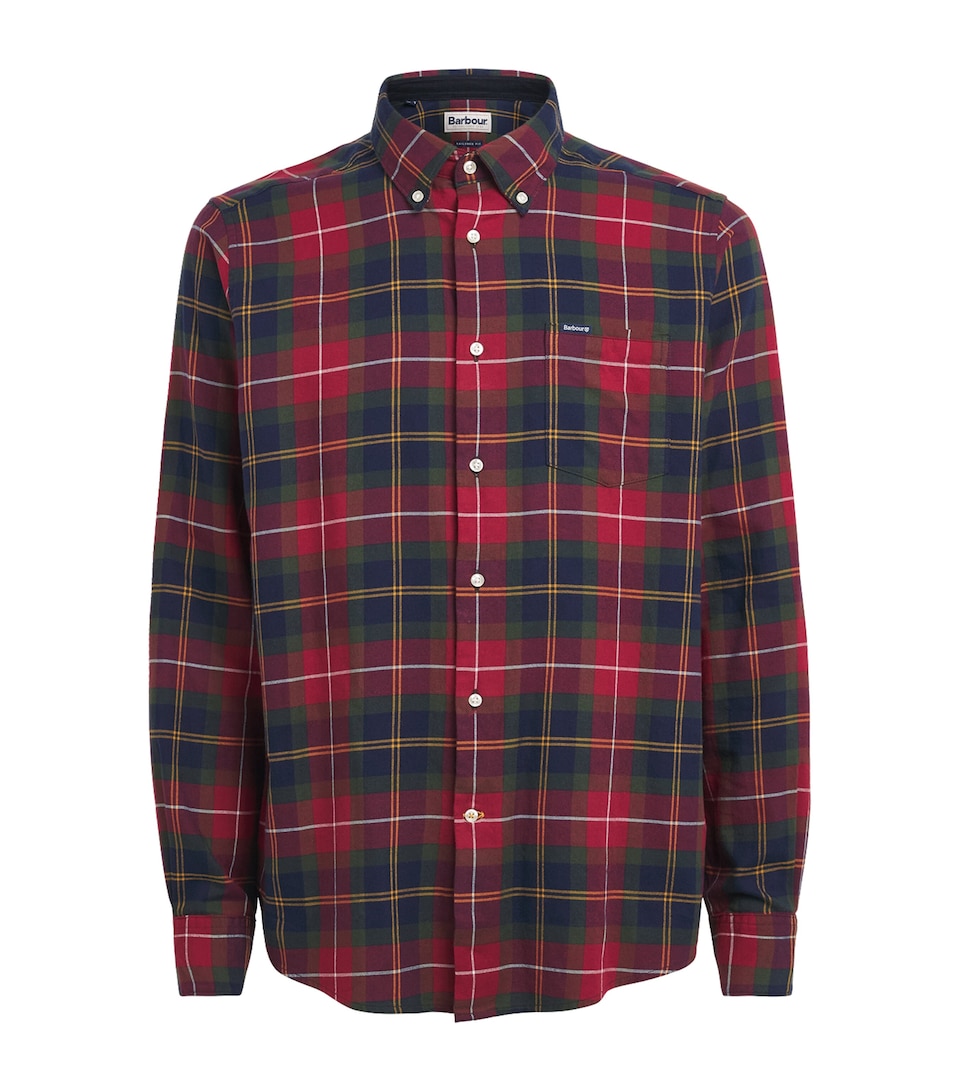 Barbour Mens Cotton Tartan Fortrose Shirt Winterberry Tartan