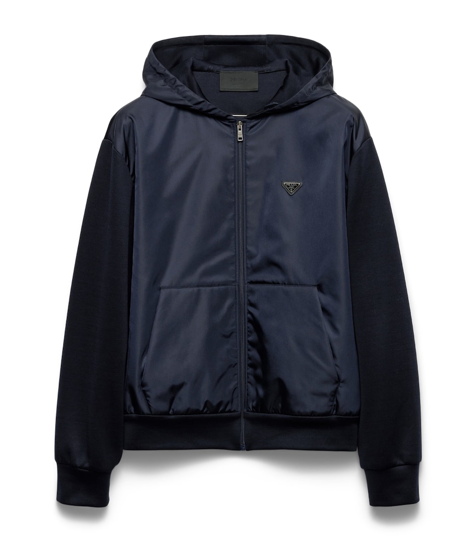 Cotton-Re-Nylon Zip-Up Hoodie