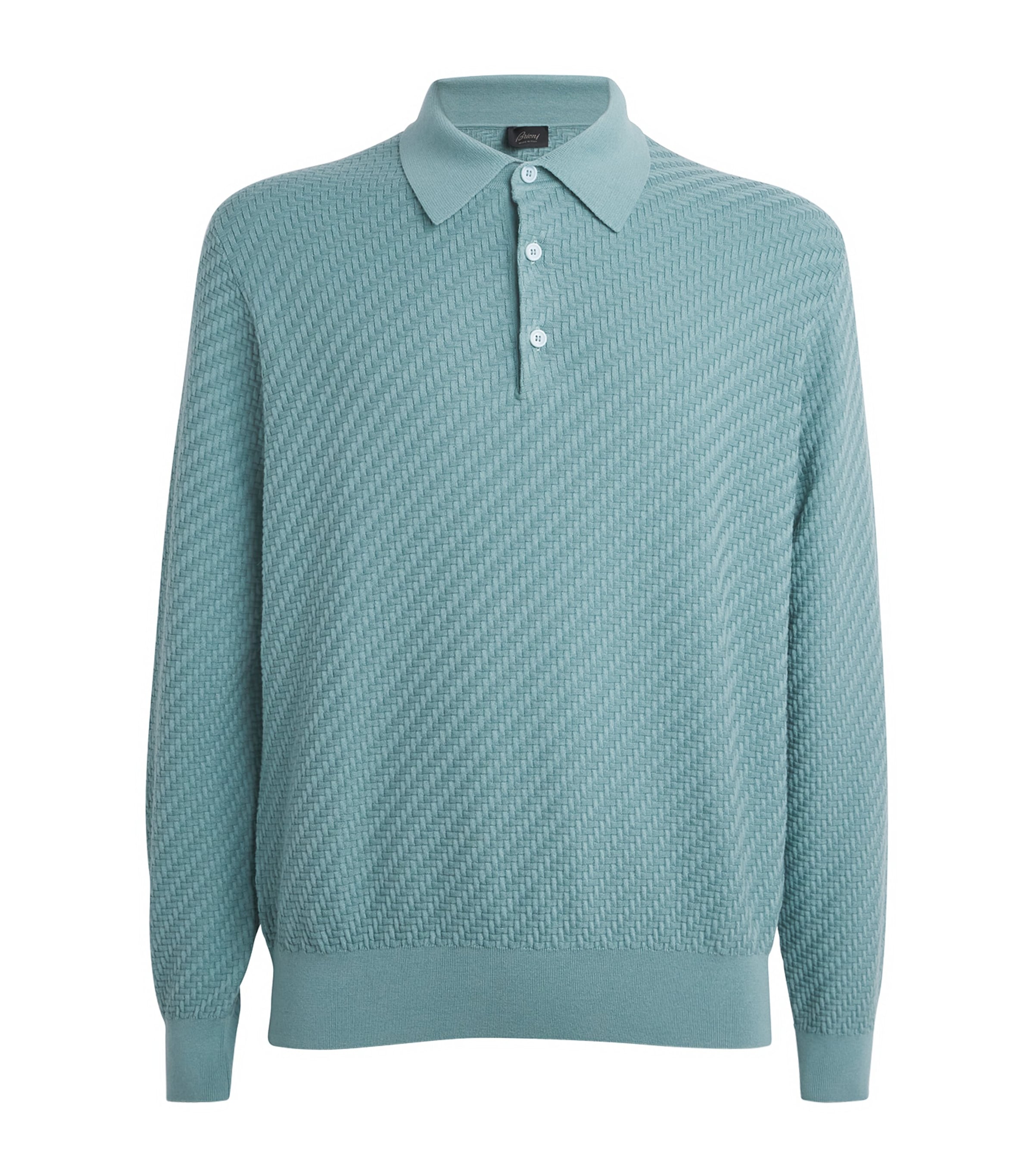 Cotton-Silk-Cashmere Woven Polo Shirt