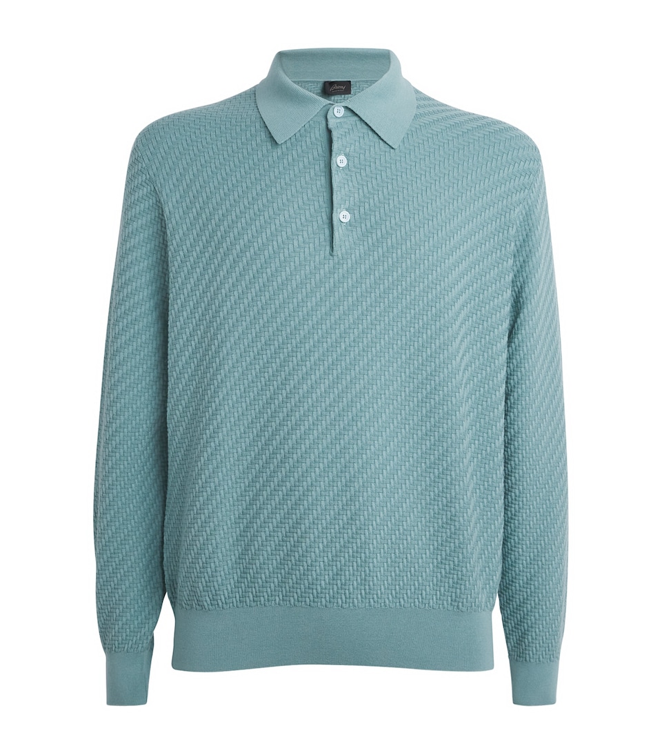 Cotton-Silk-Cashmere Woven Polo Shirt
