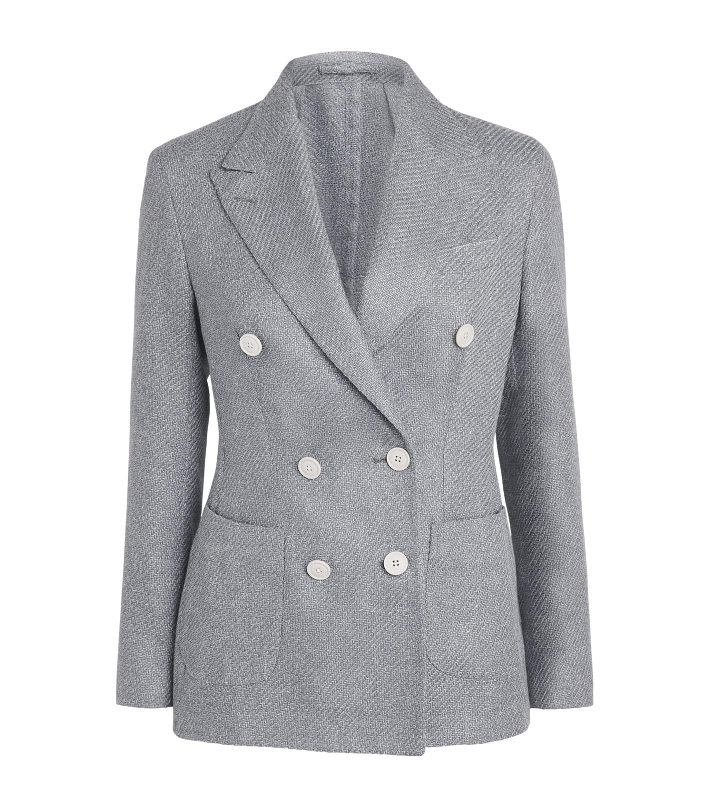 Eleventy Womens Double-Breasted Blazer Nuvola