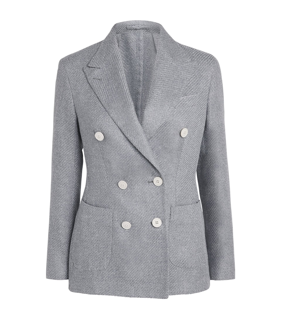 Eleventy Womens Double-Breasted Blazer Nuvola