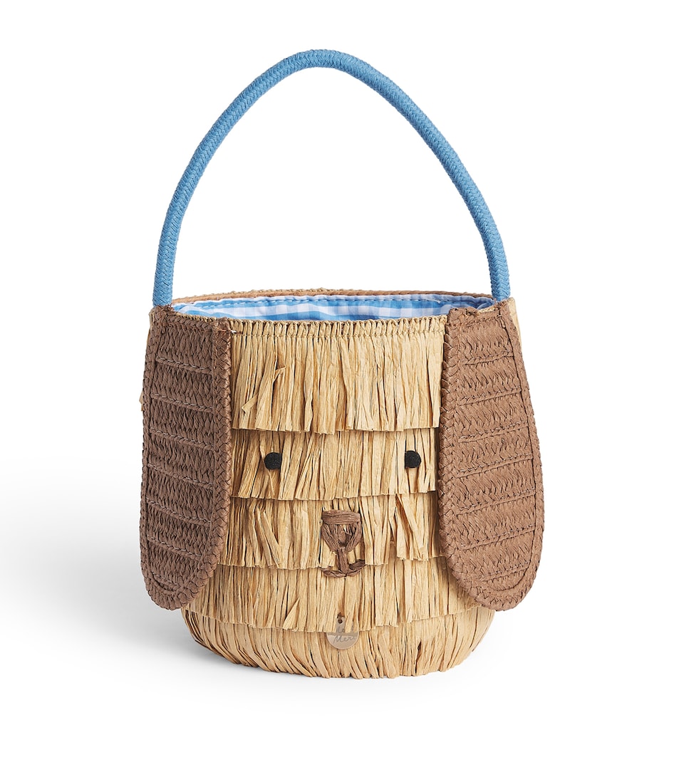 Meri Meri Raffia Puppy Bag Brown