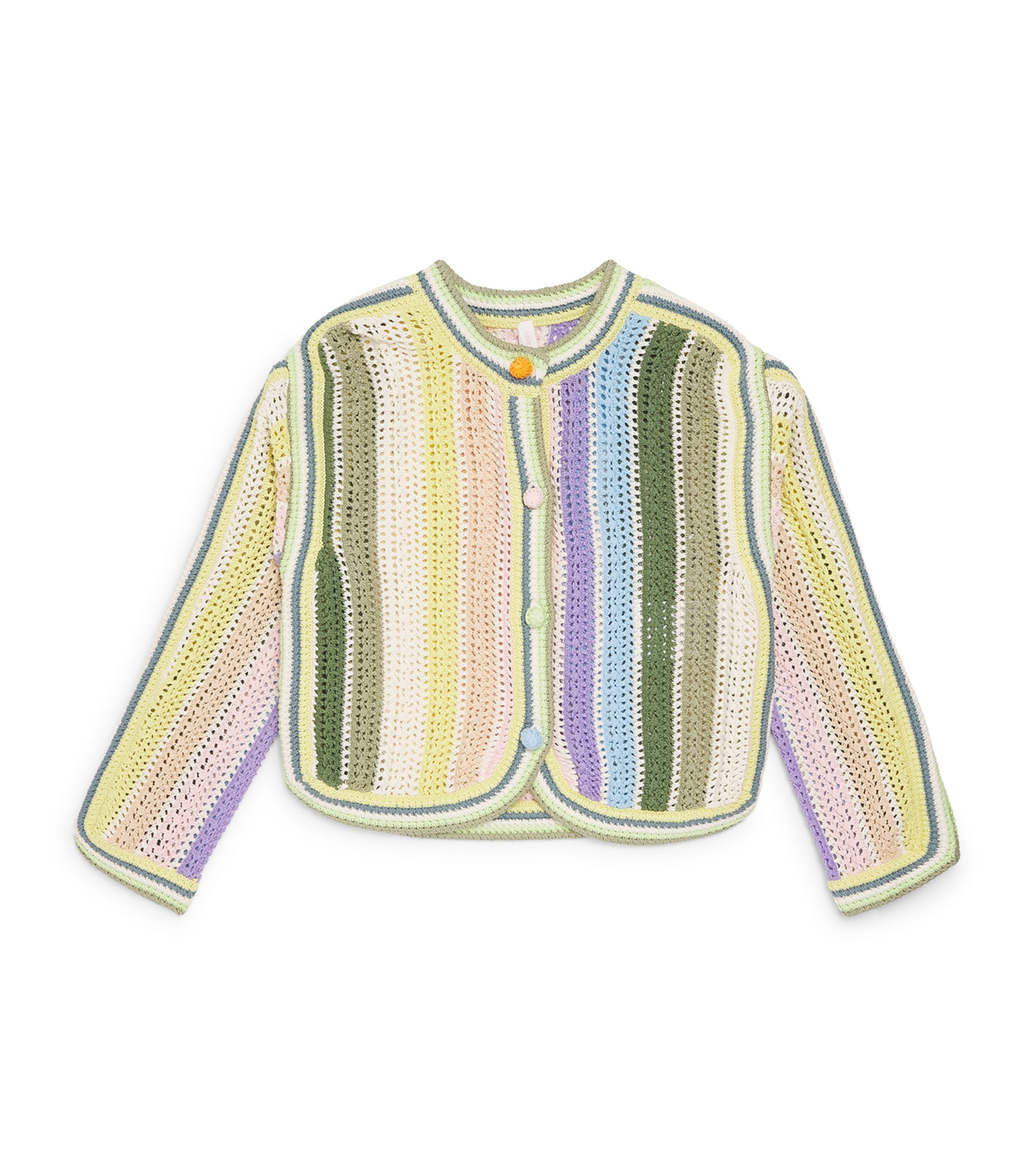 Zimmermann Kids Cotton Striped Indra Cardigan (2-12 Years) Multi Stripe