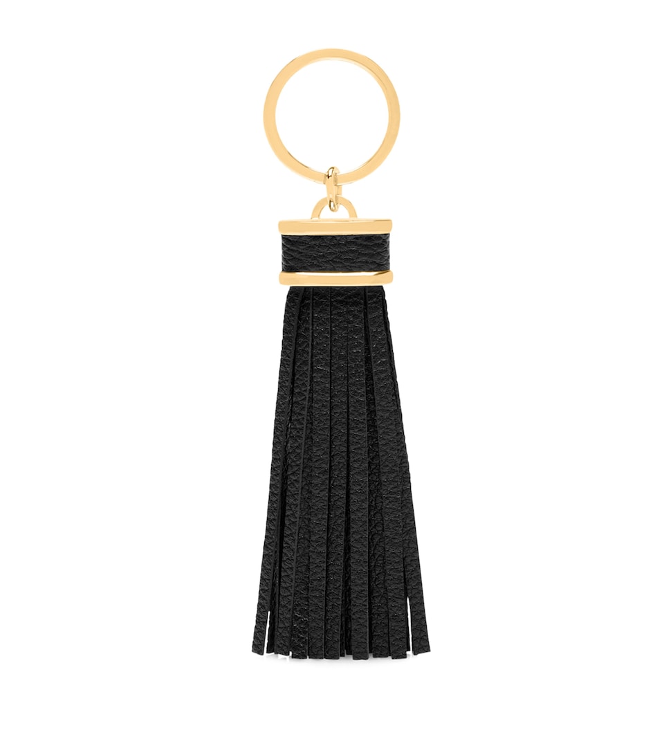 Leather T Tassel Keyring