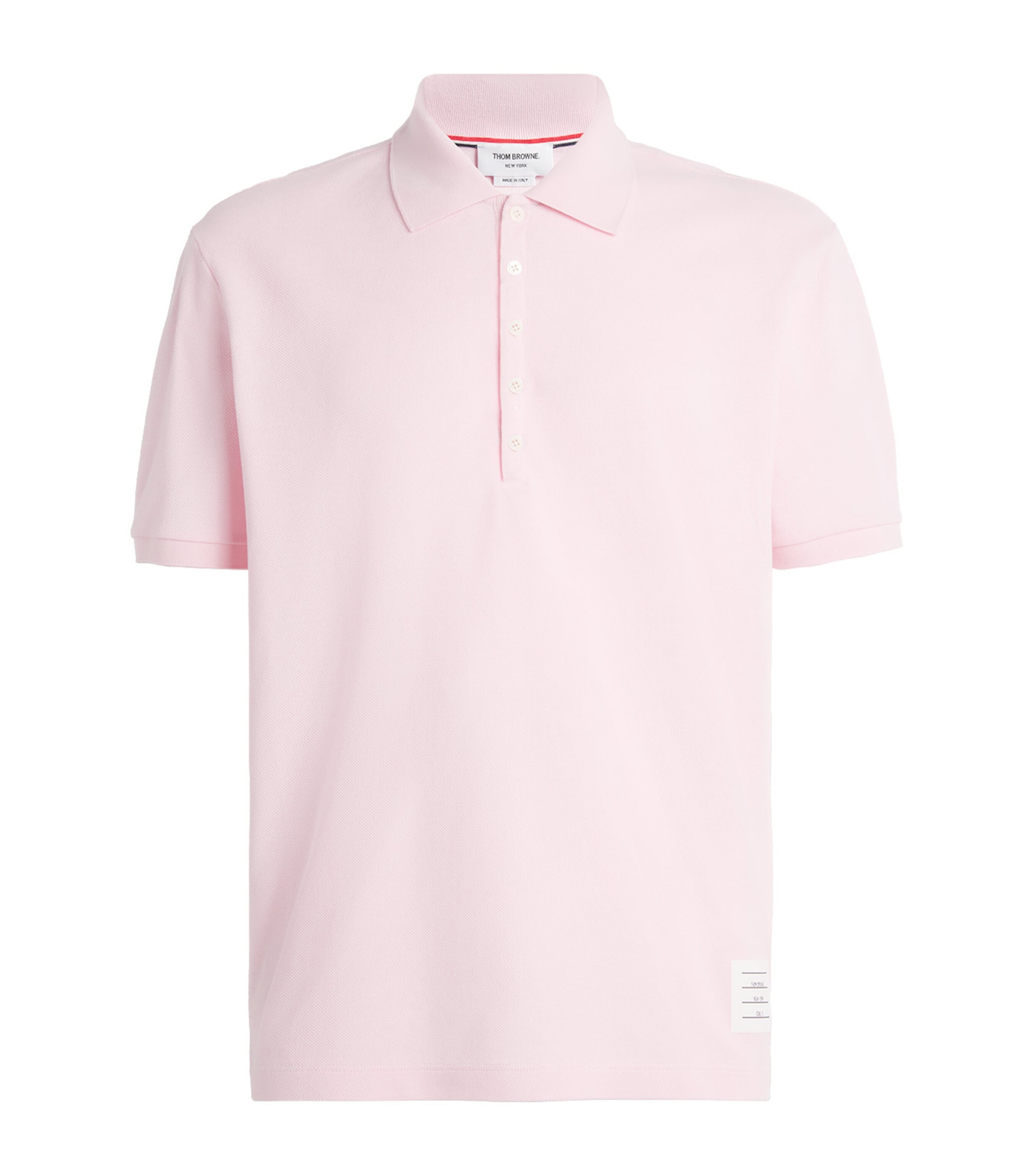 Thom Browne Mens Cotton Appliqué Polo Shirt Lt Pink